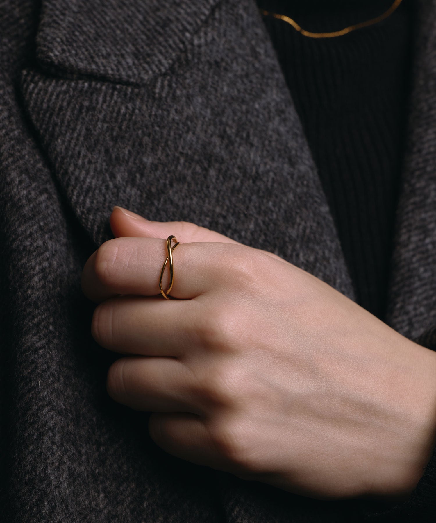 ゴールド]ダブルフープリング