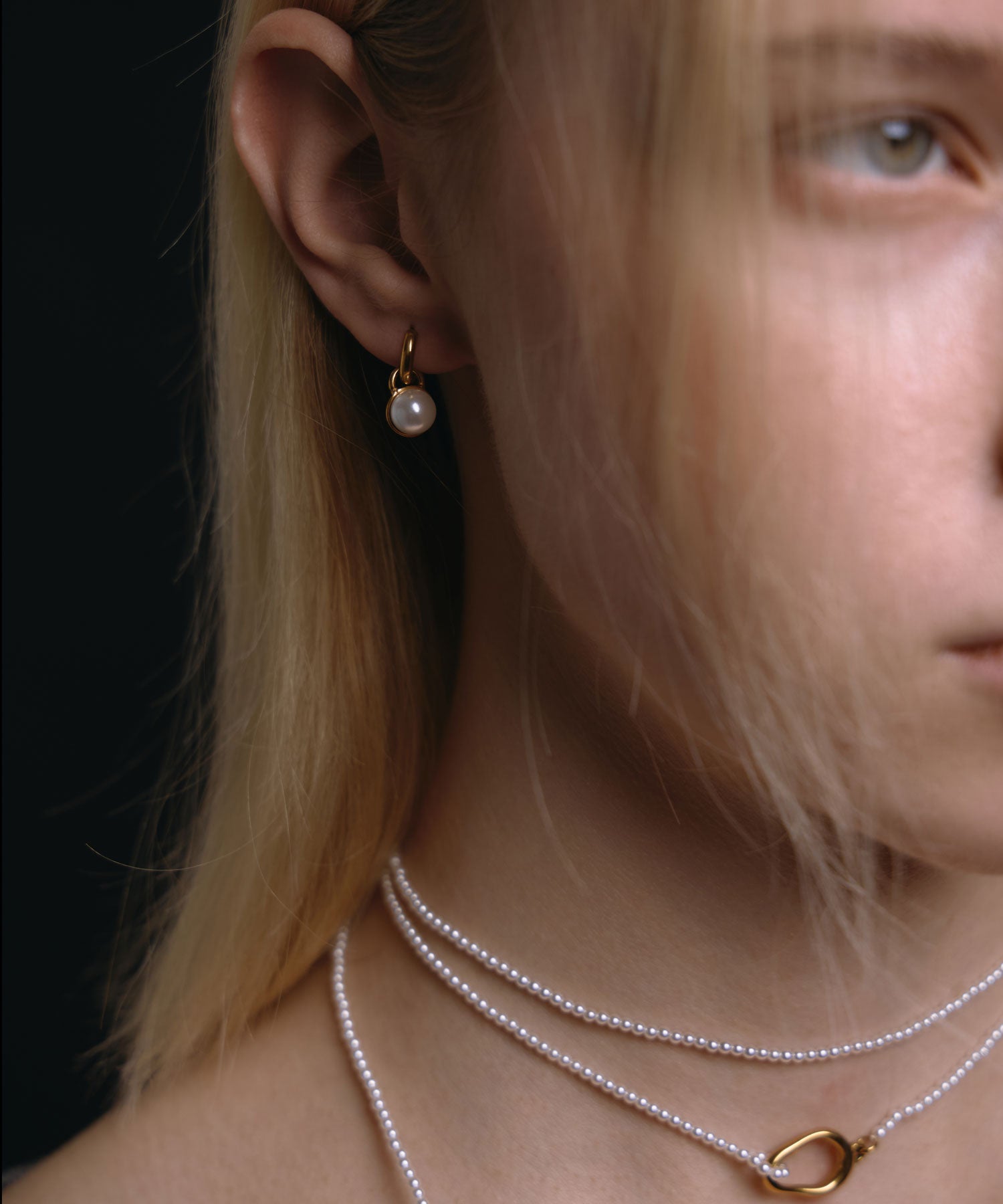 [ゴールド]ドロップパールピアス