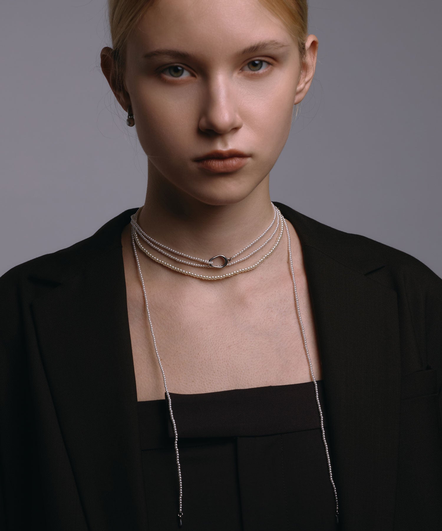 [シルバー]ドロップパールピアス