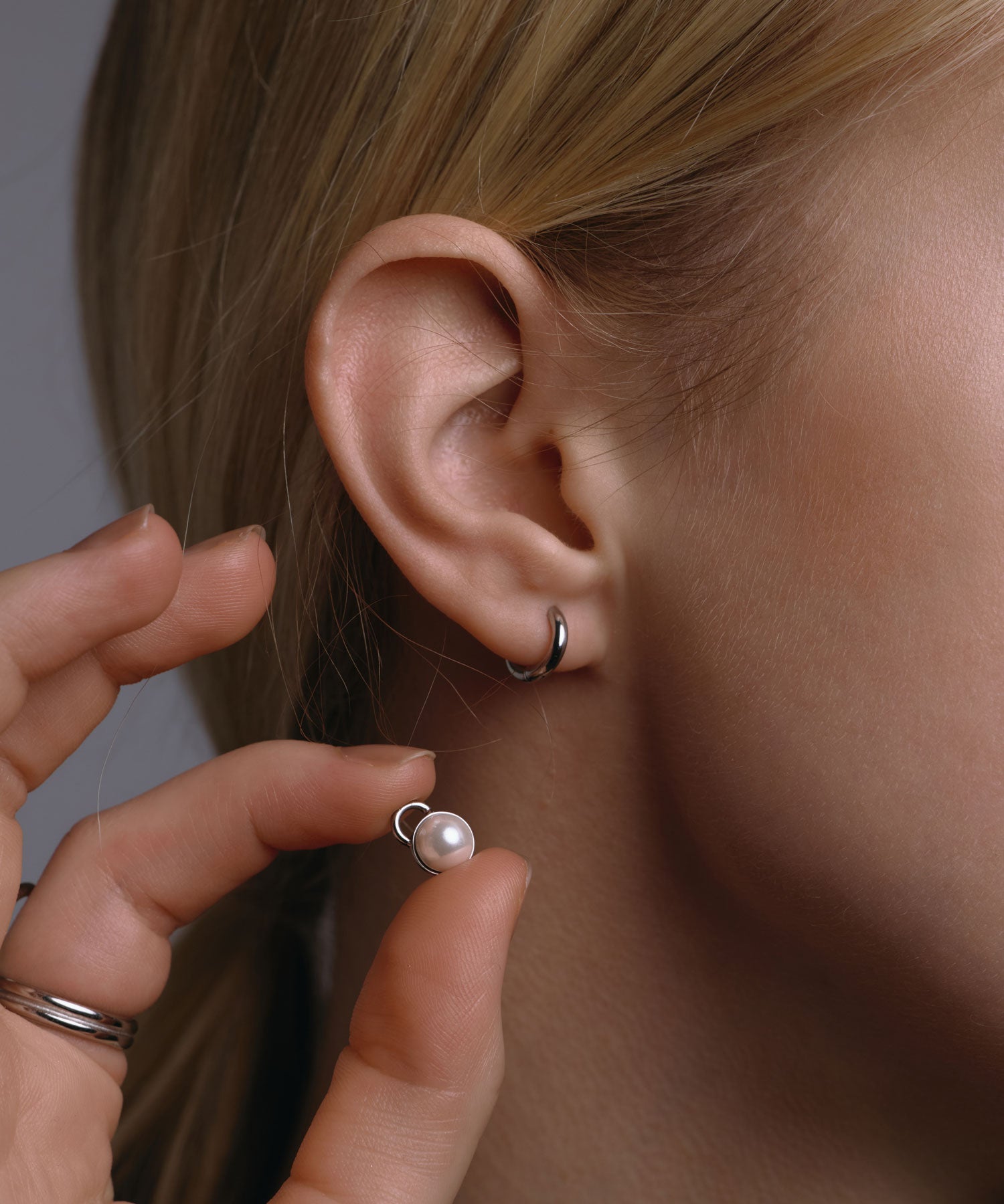 [シルバー]ドロップパールピアス