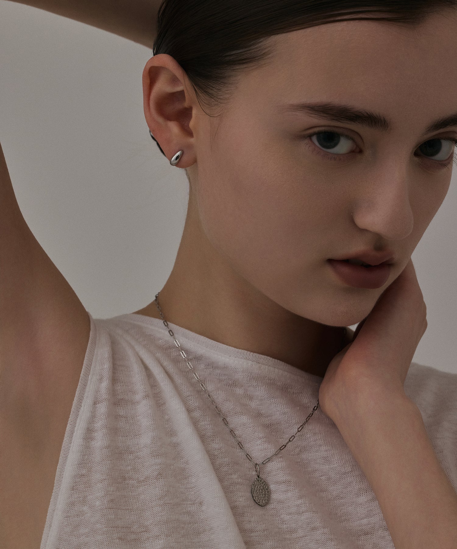 [Silver] Drop earrings