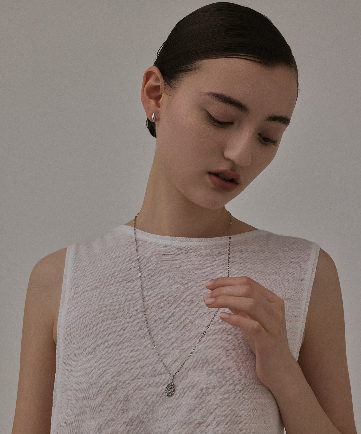 [Silver] Drop earrings