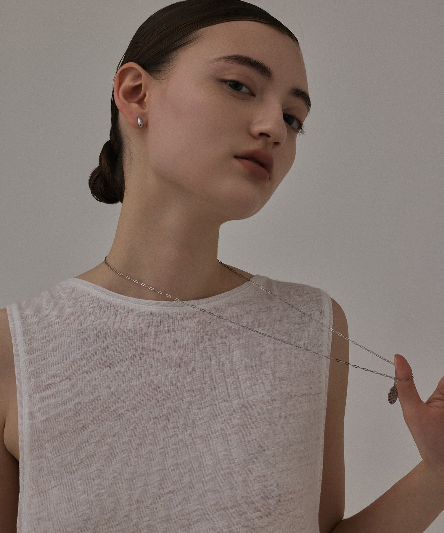 [Silver] Drop earrings