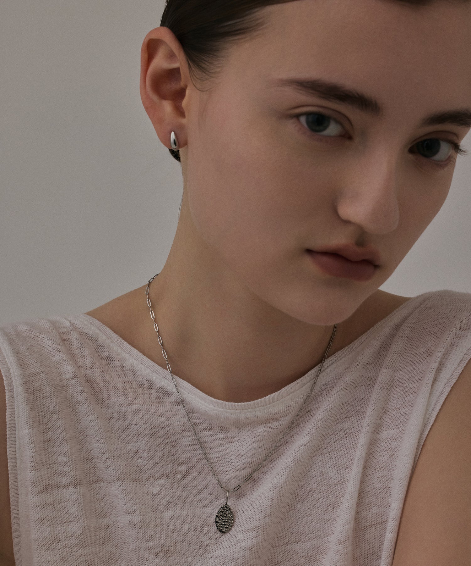 [Silver] Drop earrings