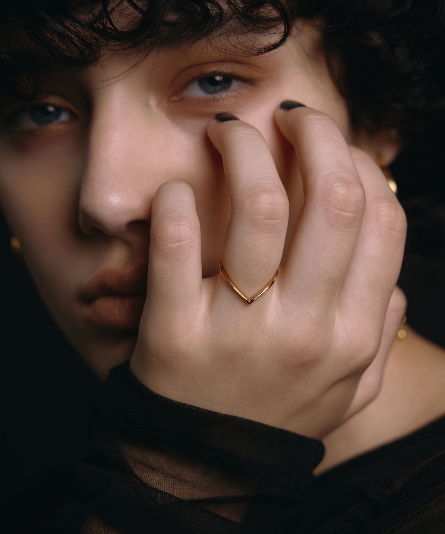 【予約販売(11月下旬お届け予定)】[ゴールド]エッジラインリング