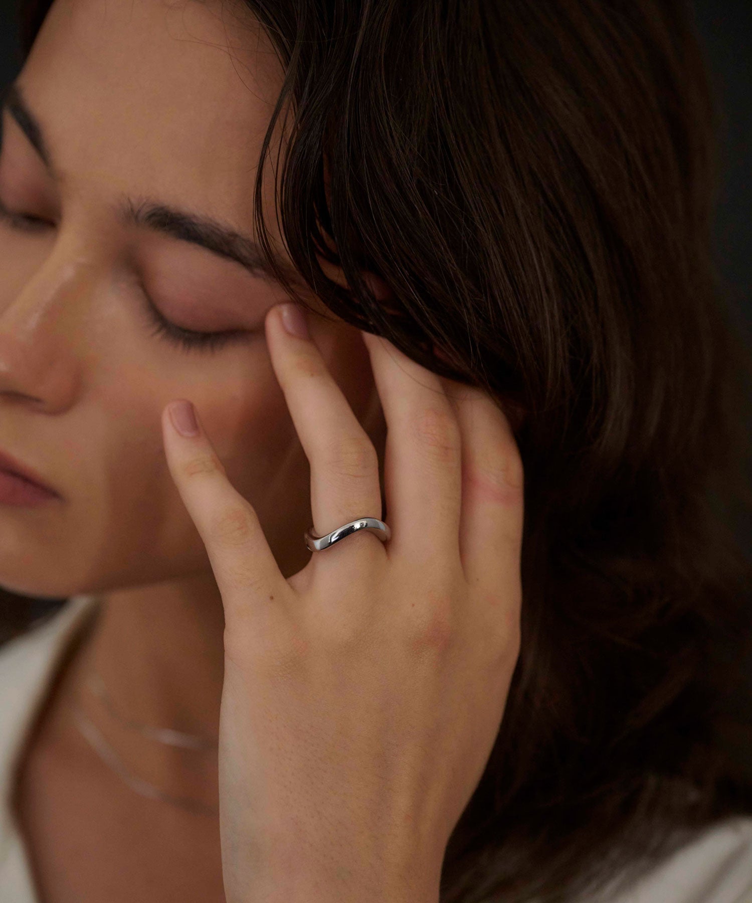 フルイドラインリング　シルバー　金属アレルギー対応　サージカルステンレス