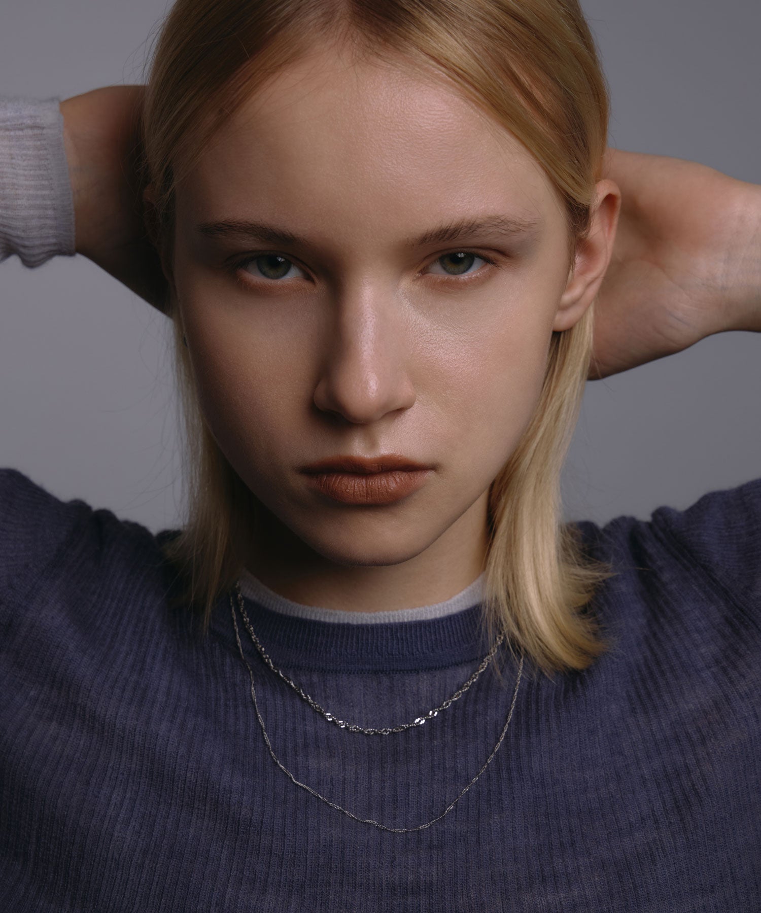 [シルバー]グリッターロープネックレス