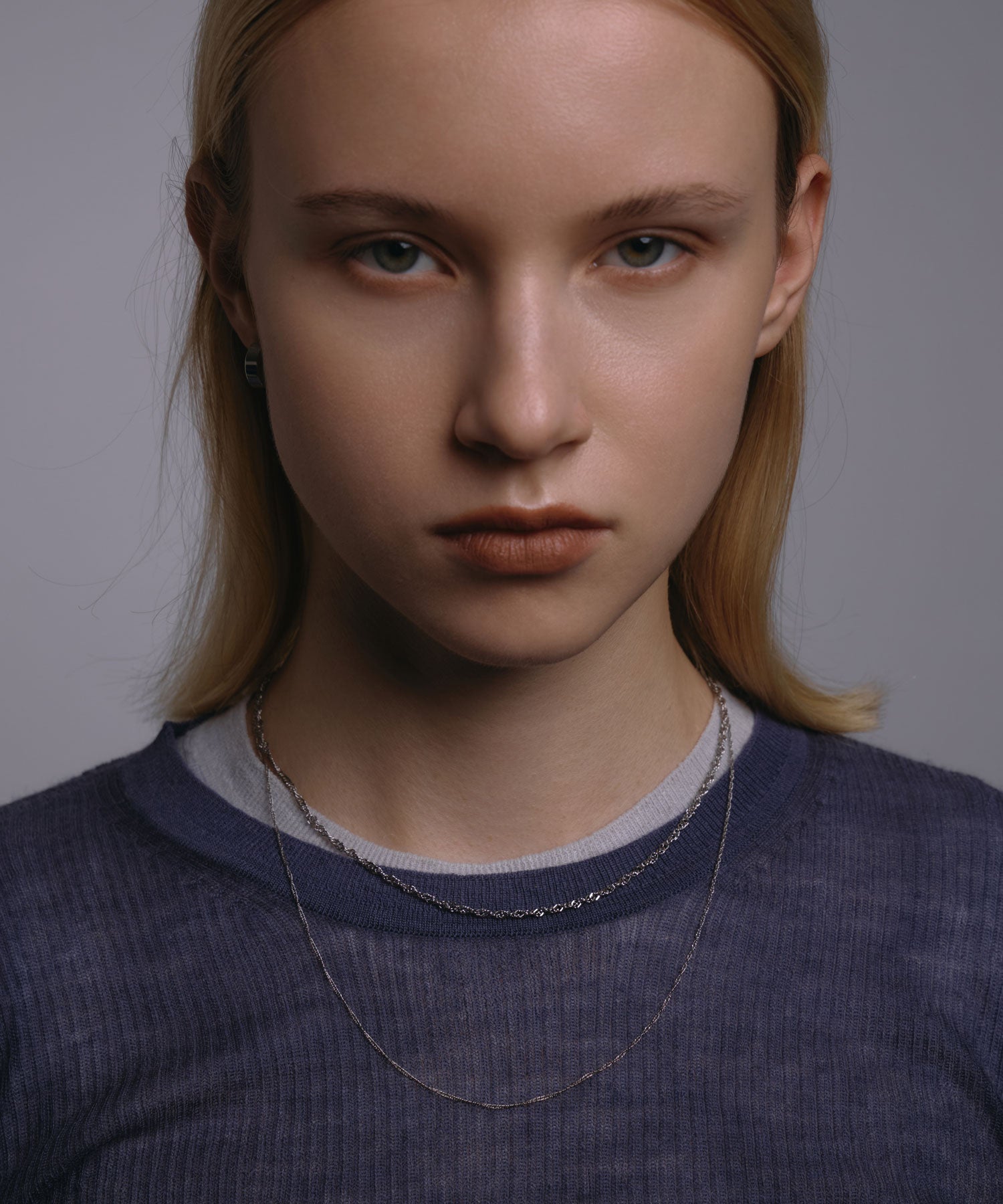 [シルバー]グリッターロープネックレス