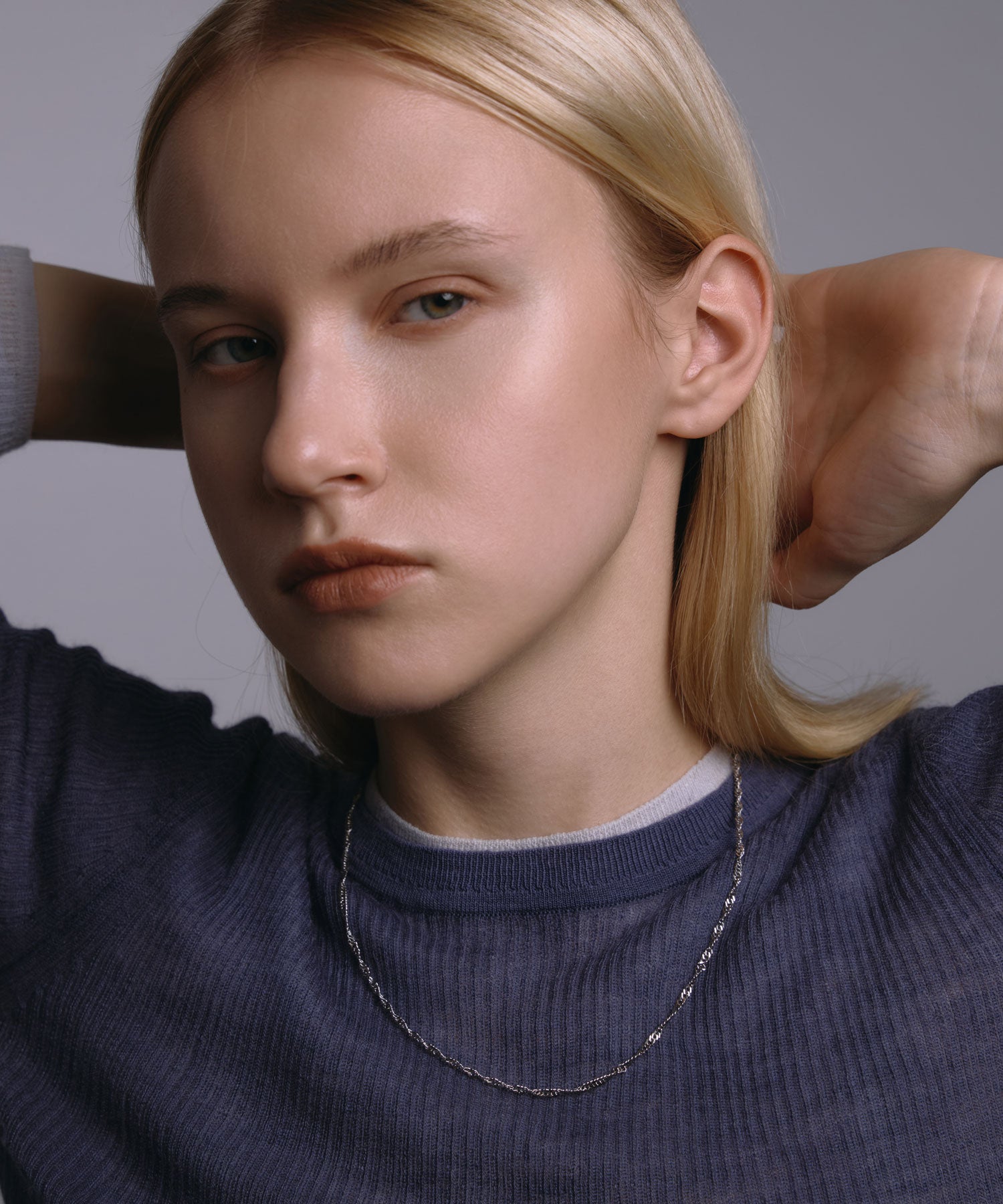 [シルバー]グリッターロープネックレス