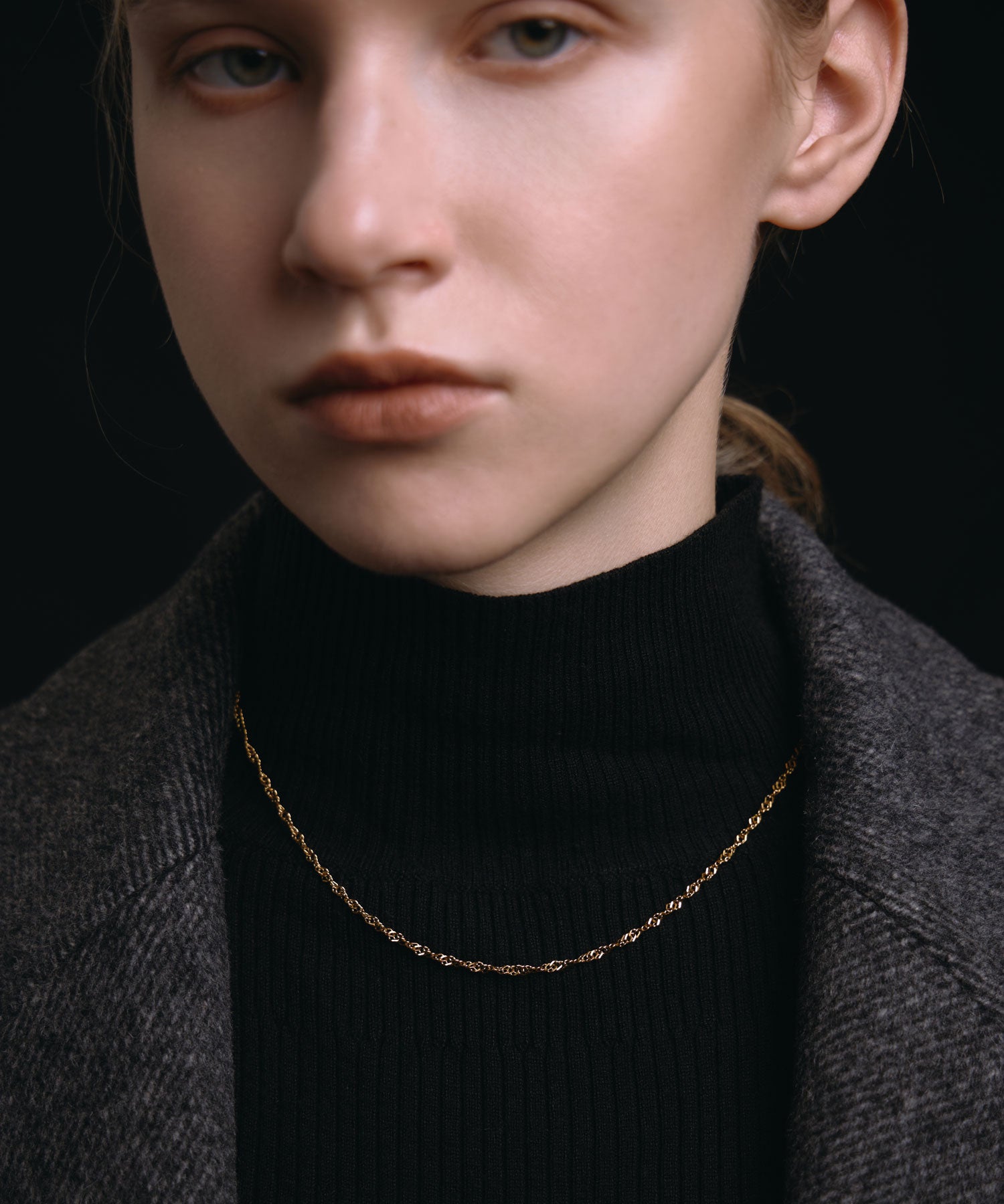 [ゴールド]グリッターロープネックレス