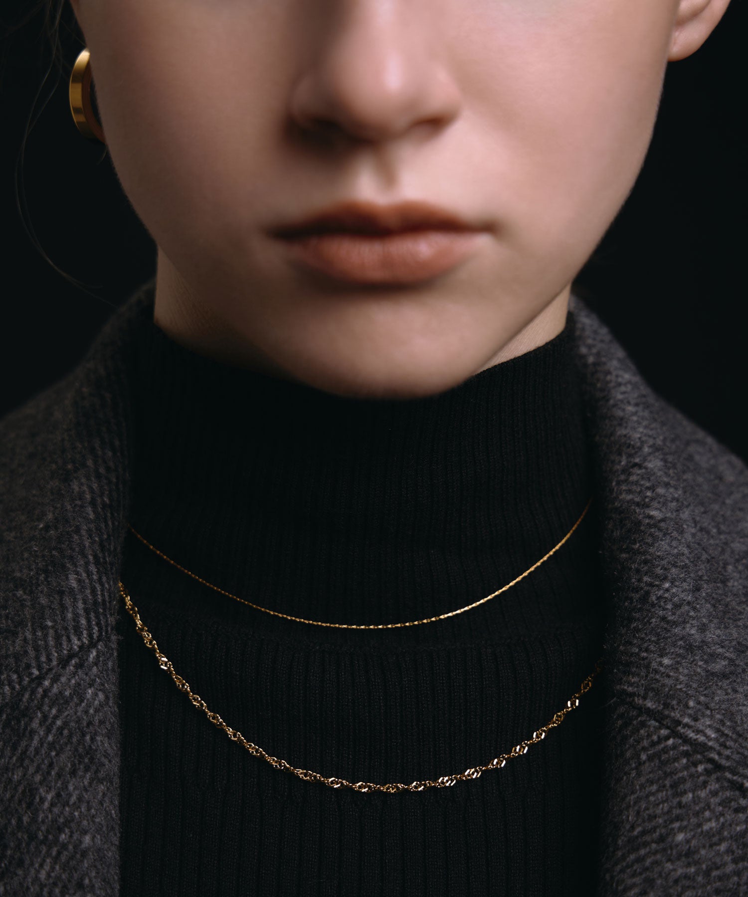 [ゴールド]グリッターロープネックレス