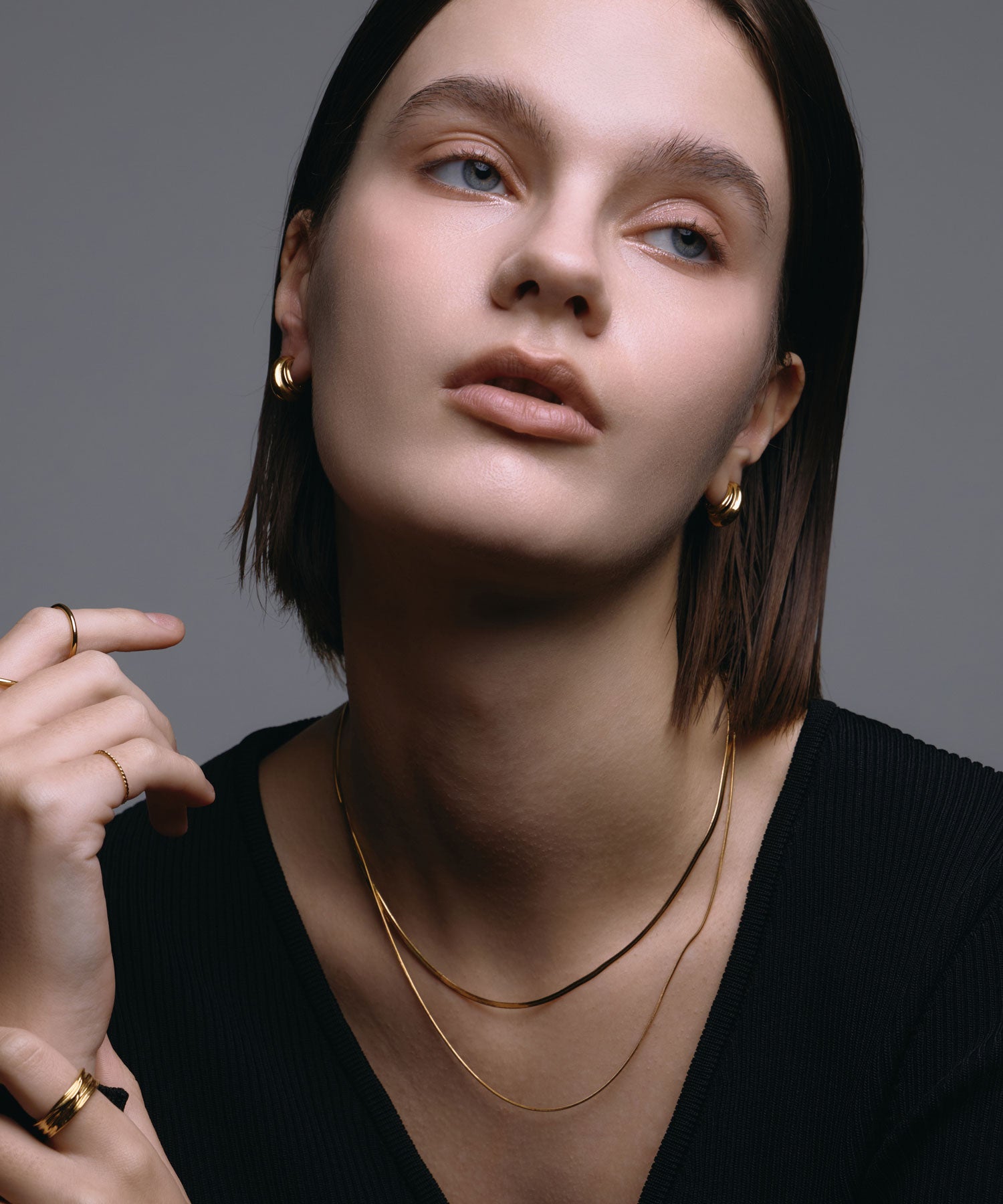 [ゴールド]スネークレイヤーネックレス