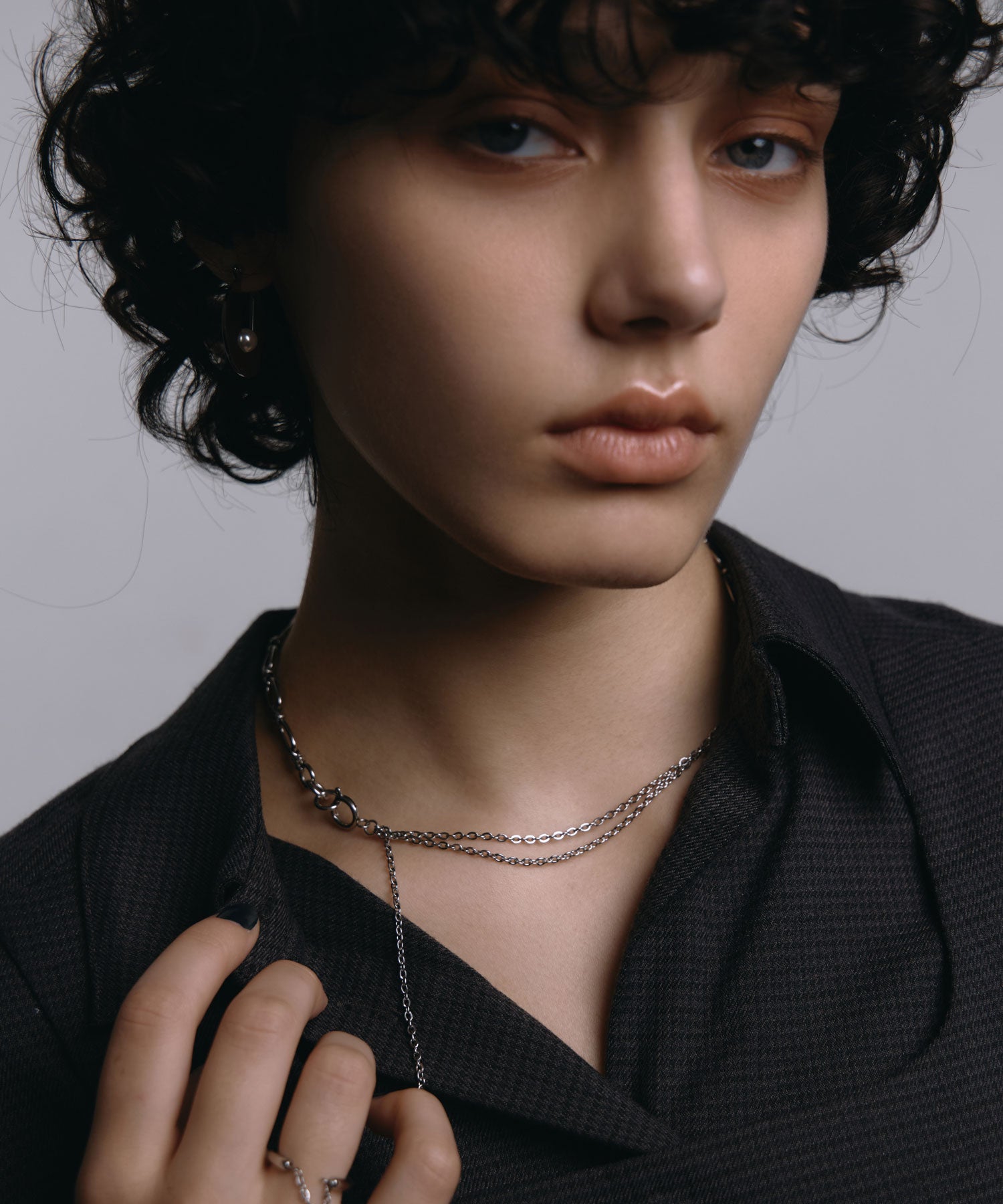 [シルバー]グラビティチェーンネックレス