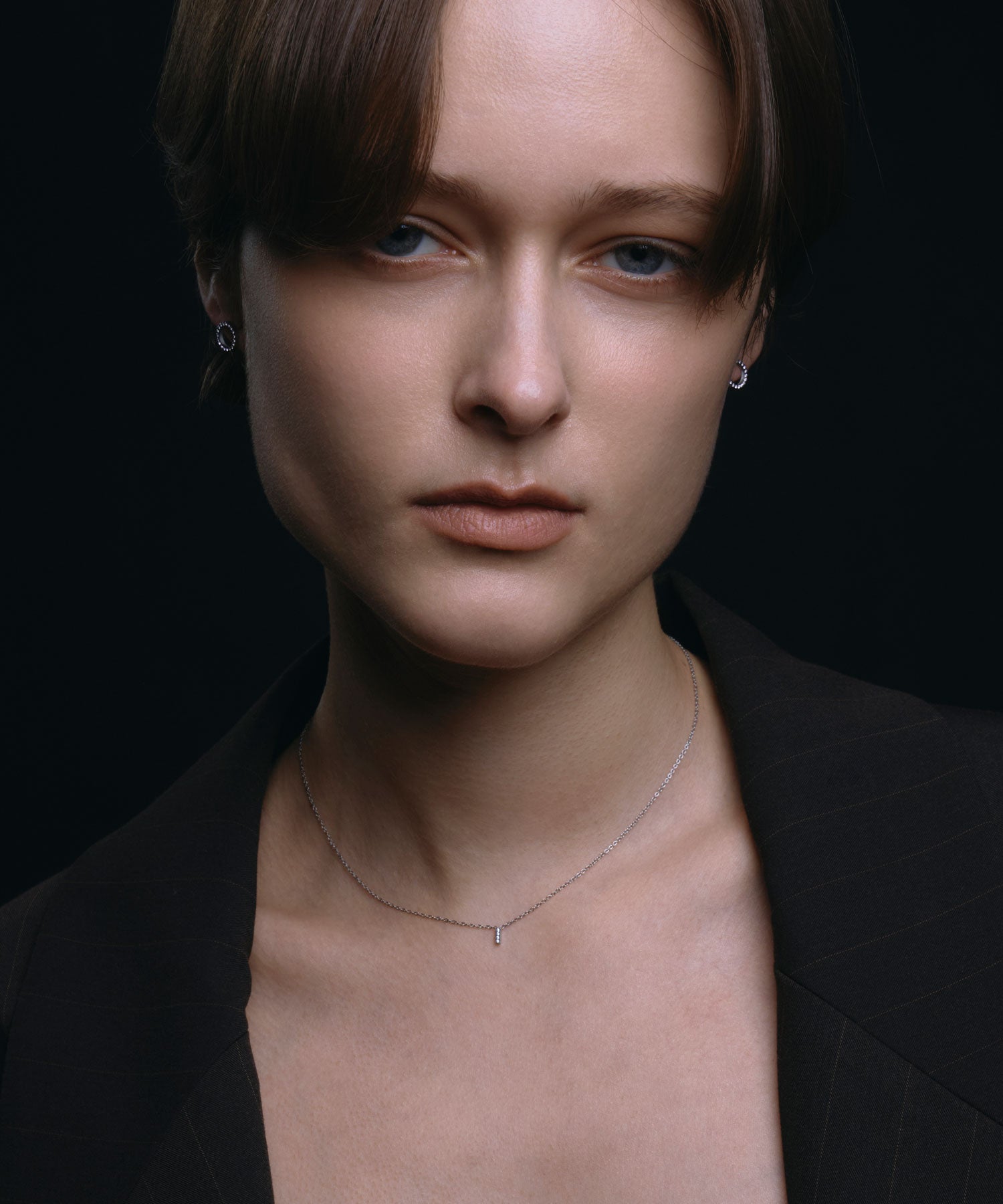 [展覽產品（預定四月底出貨）][銀色I-Line 鋯石項鍊