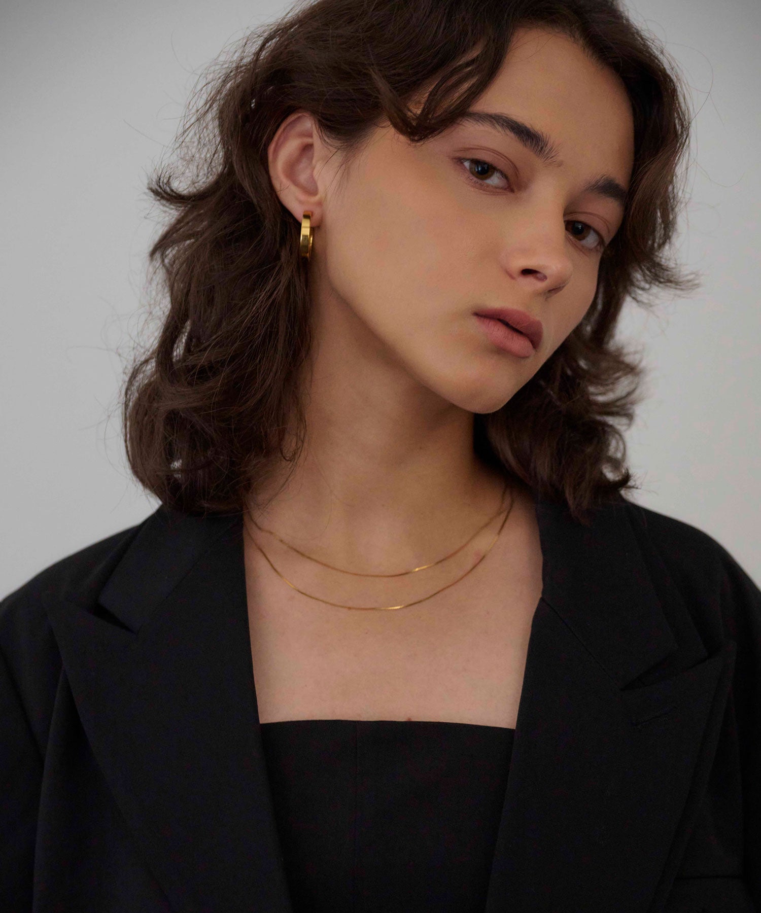 [ゴールド]インダストリアルサークルピアス