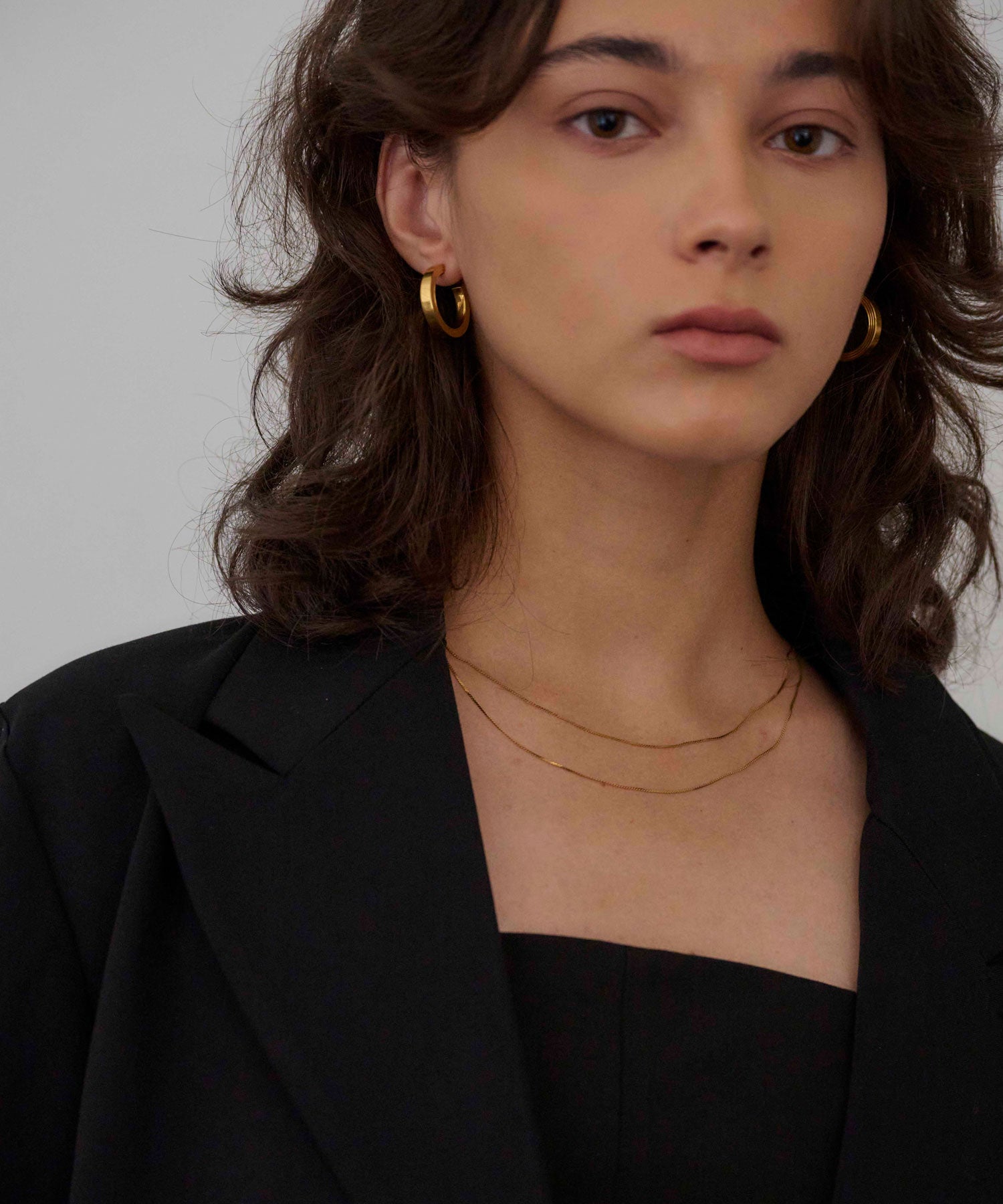 [ゴールド]インダストリアルサークルピアス