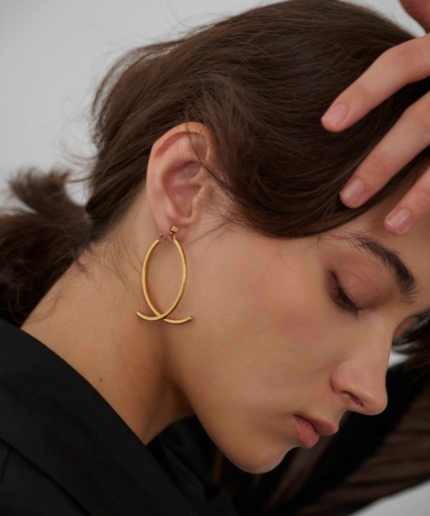 ゴールド]チェーンロングピアス