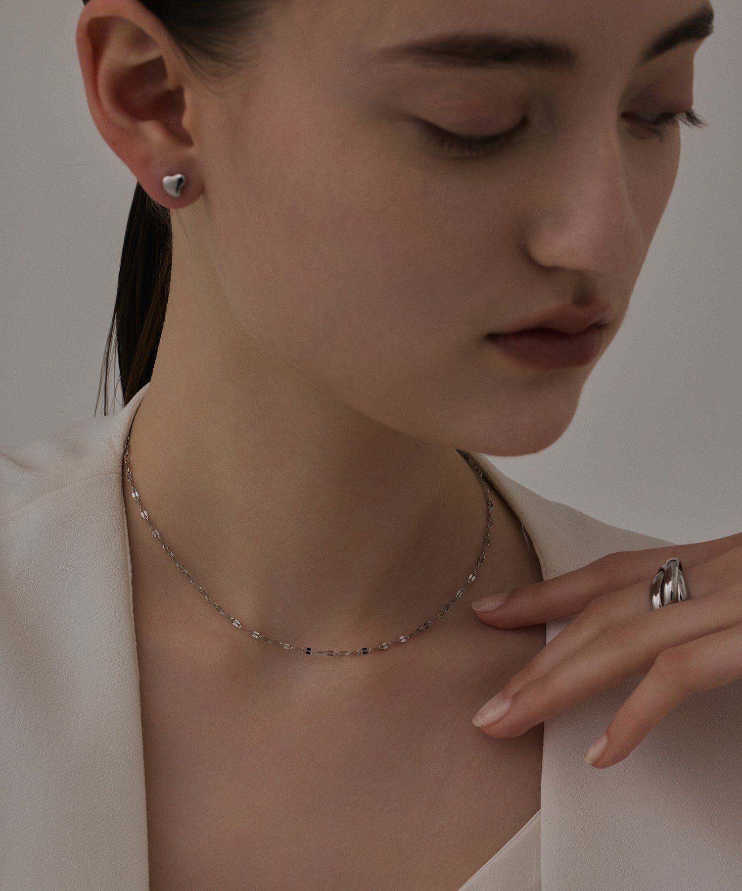 シルバー]ミニハートピアス