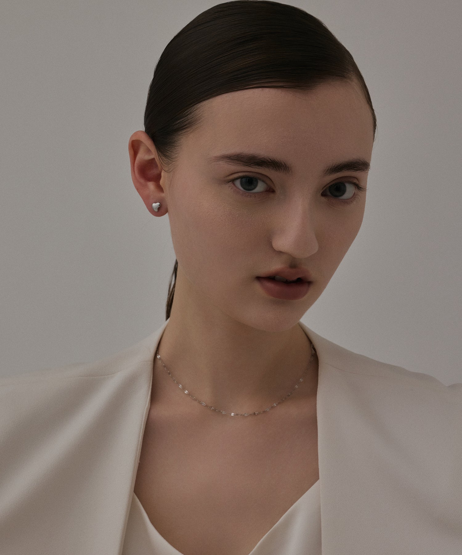 [Silver] Mini Heart Earrings