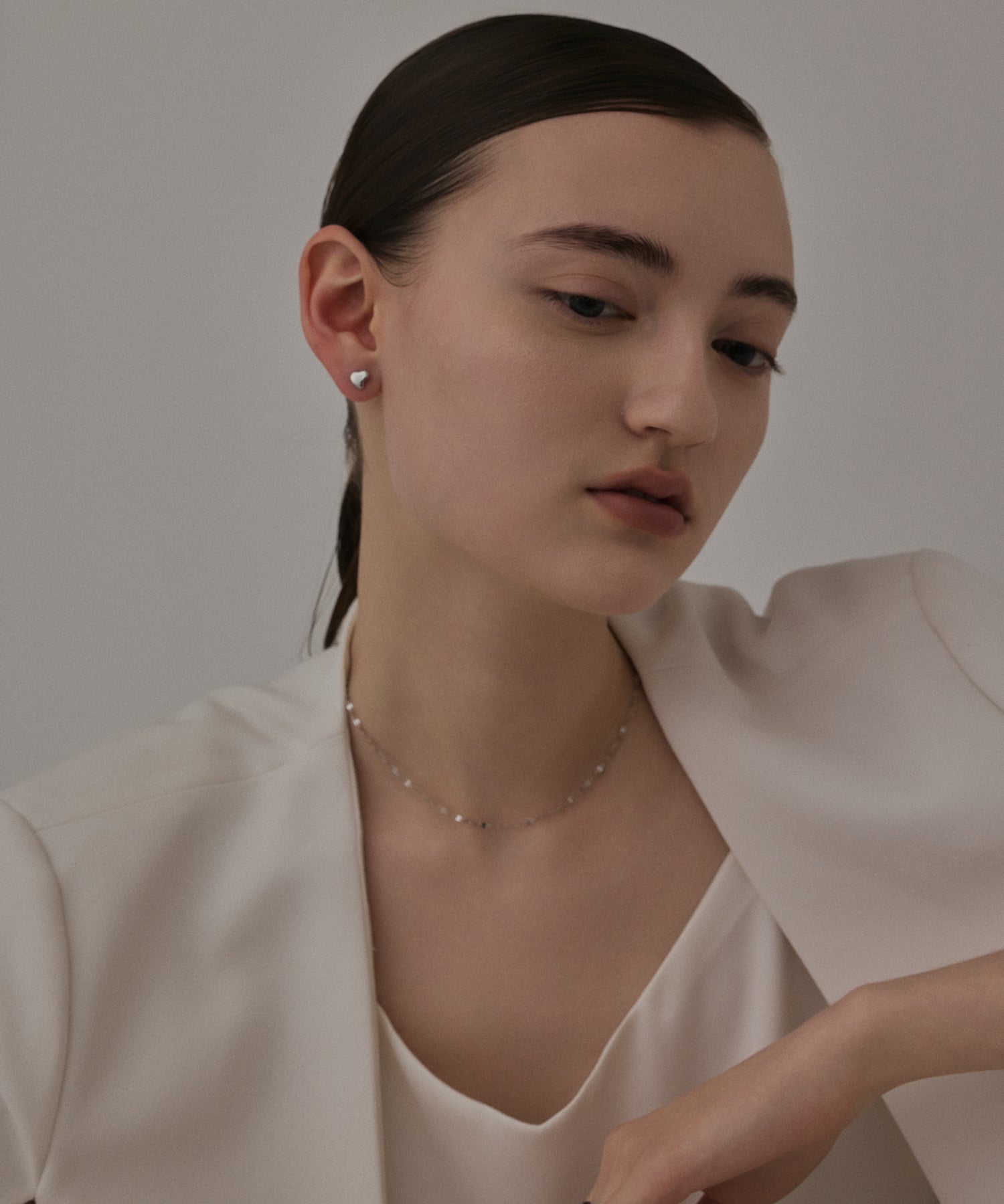 [Silver] Mini Heart Earrings