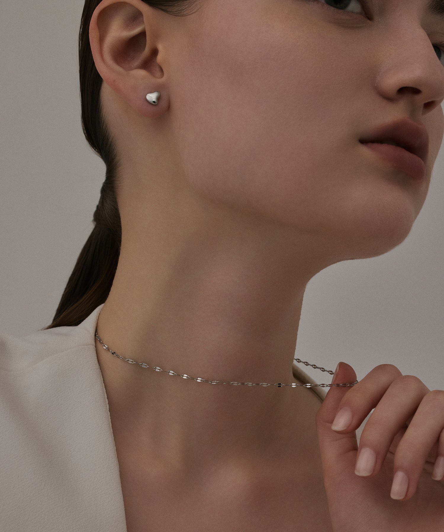 シルバー]ミニハートピアス