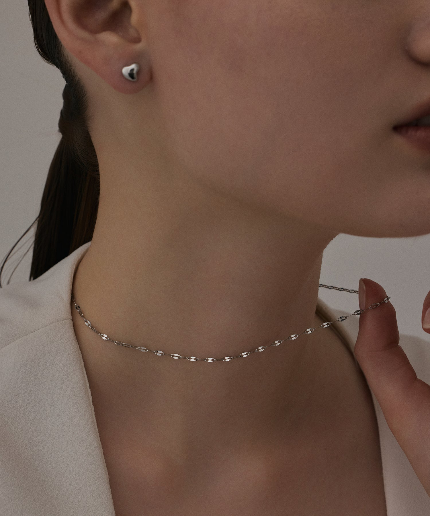 [Silver] Mini Heart Earrings