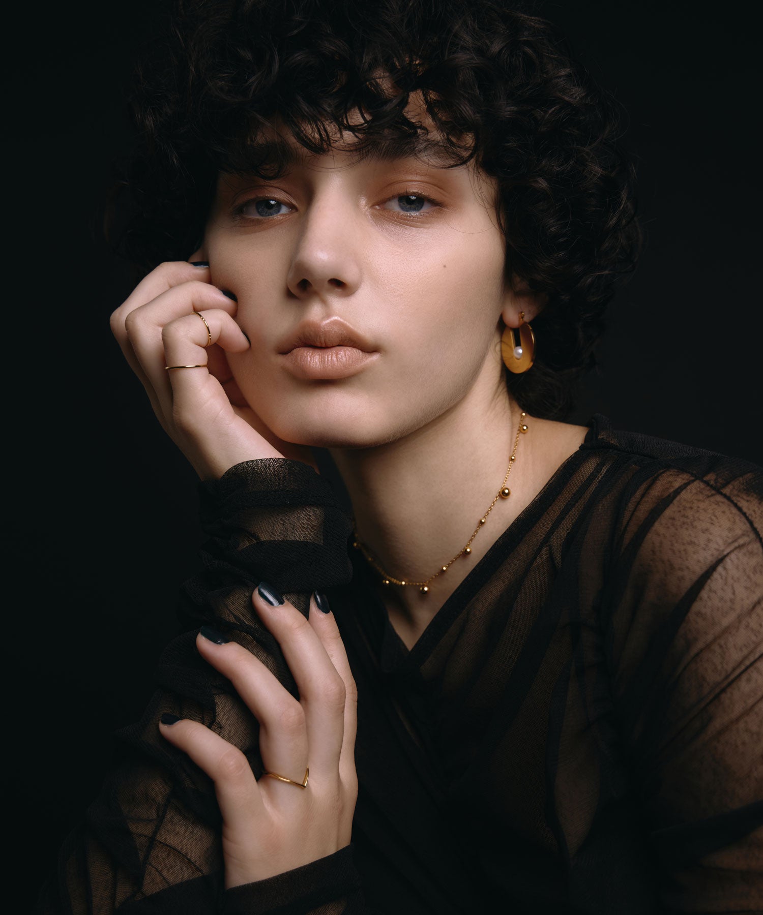 [ゴールド]ミックスボールネックレス