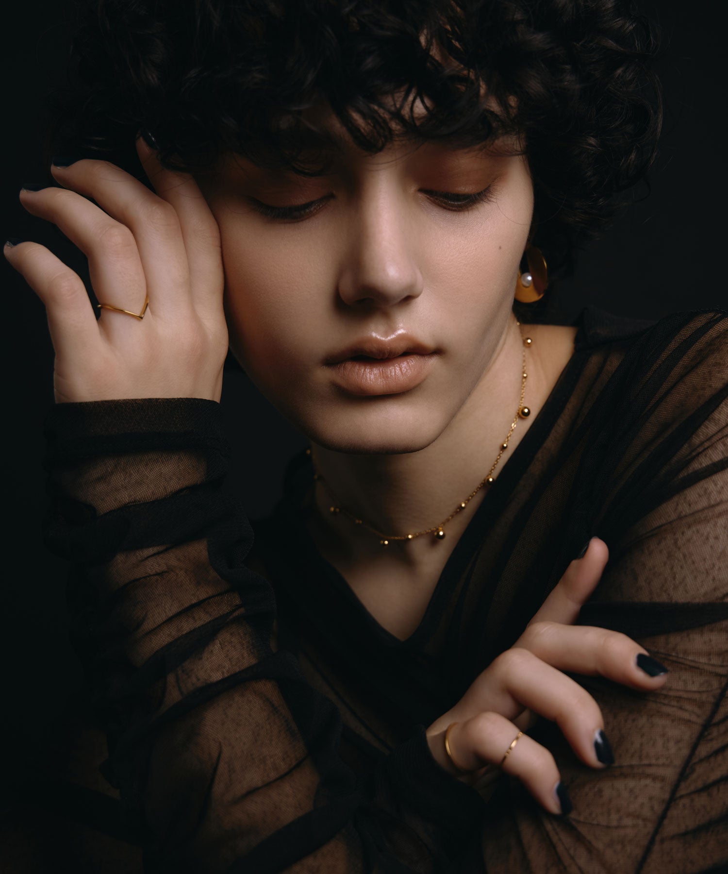 [ゴールド]ミックスボールネックレス