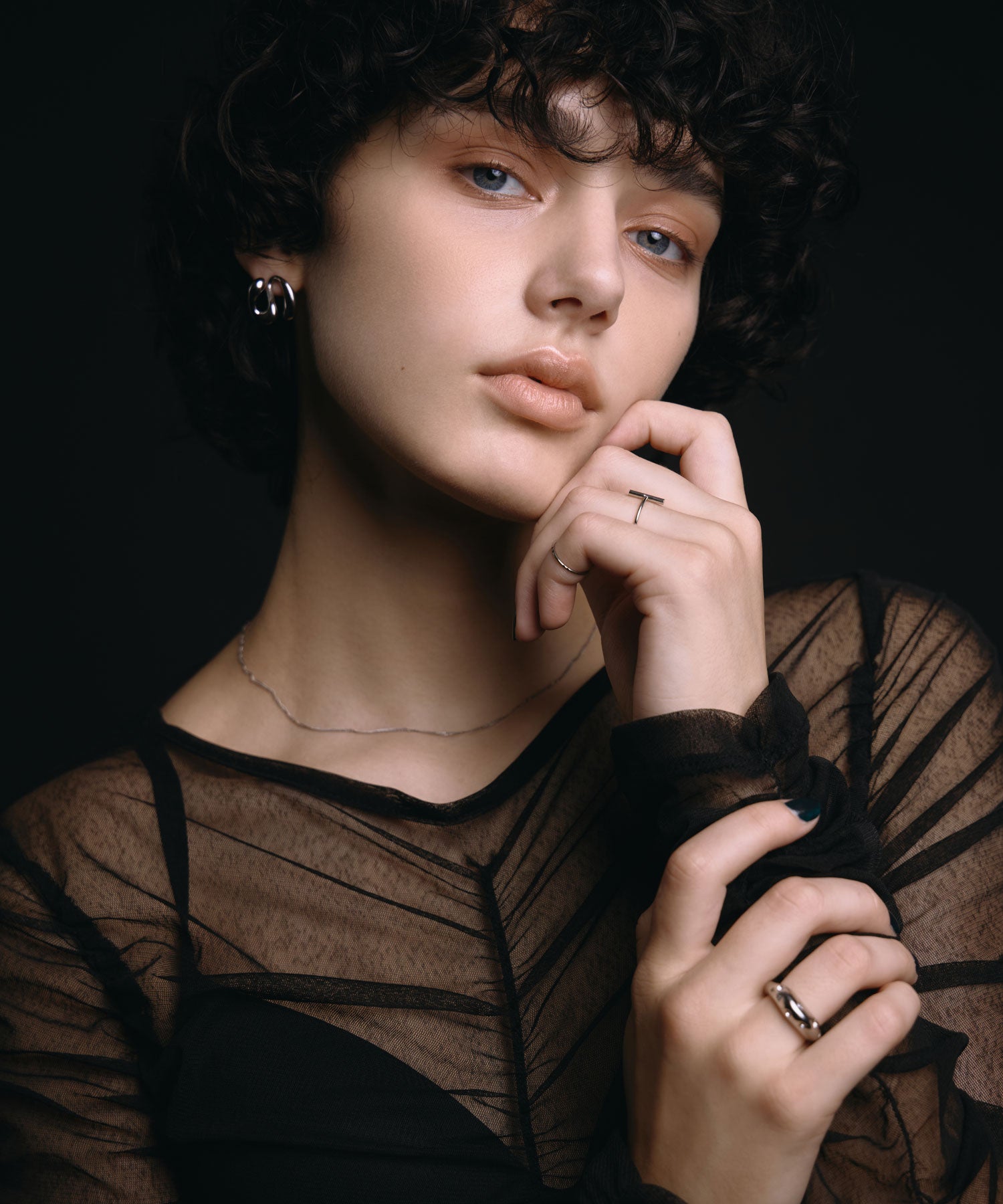 [シルバー]ニュアンスラインピアス