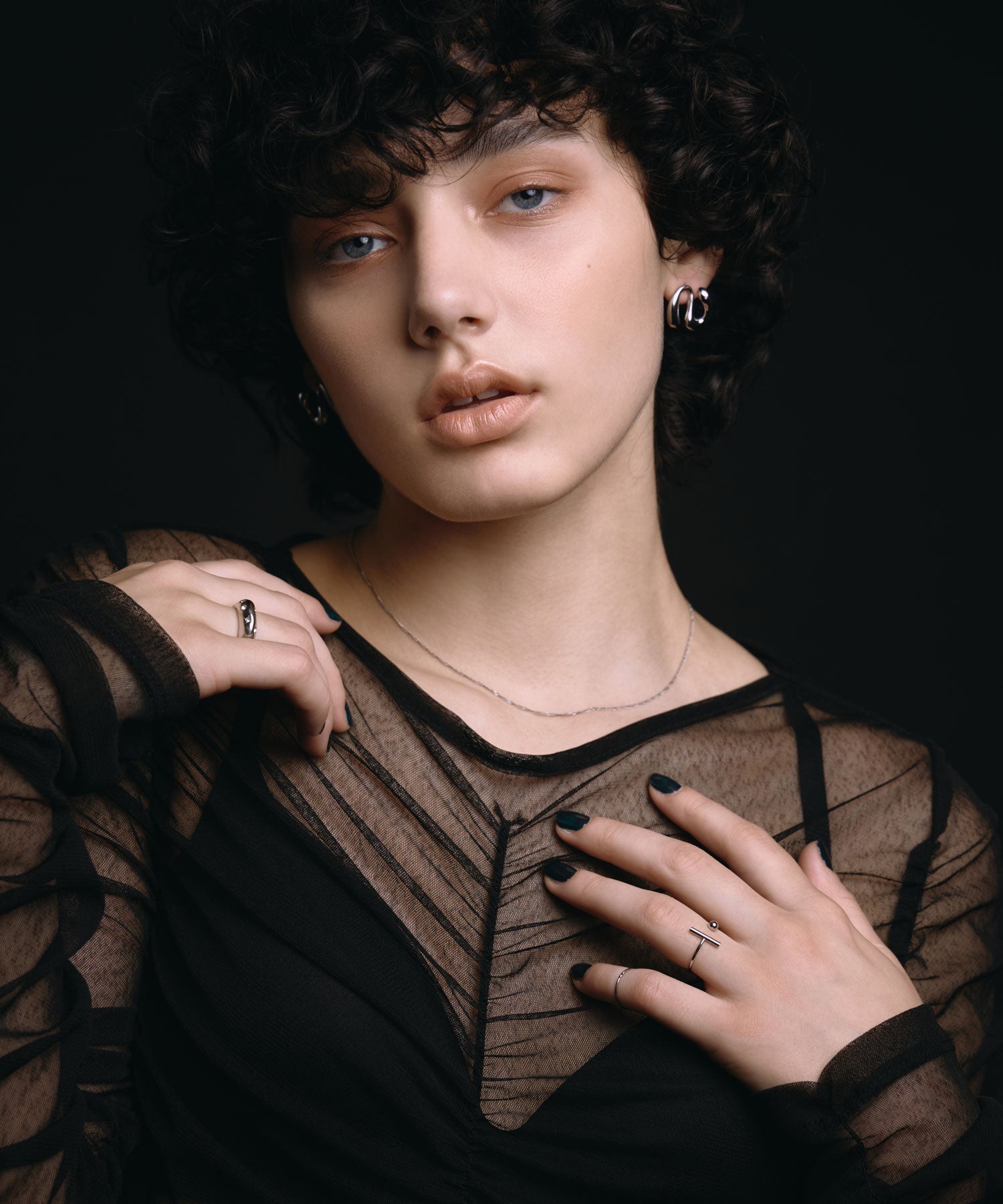 [シルバー]ニュアンスラインピアス