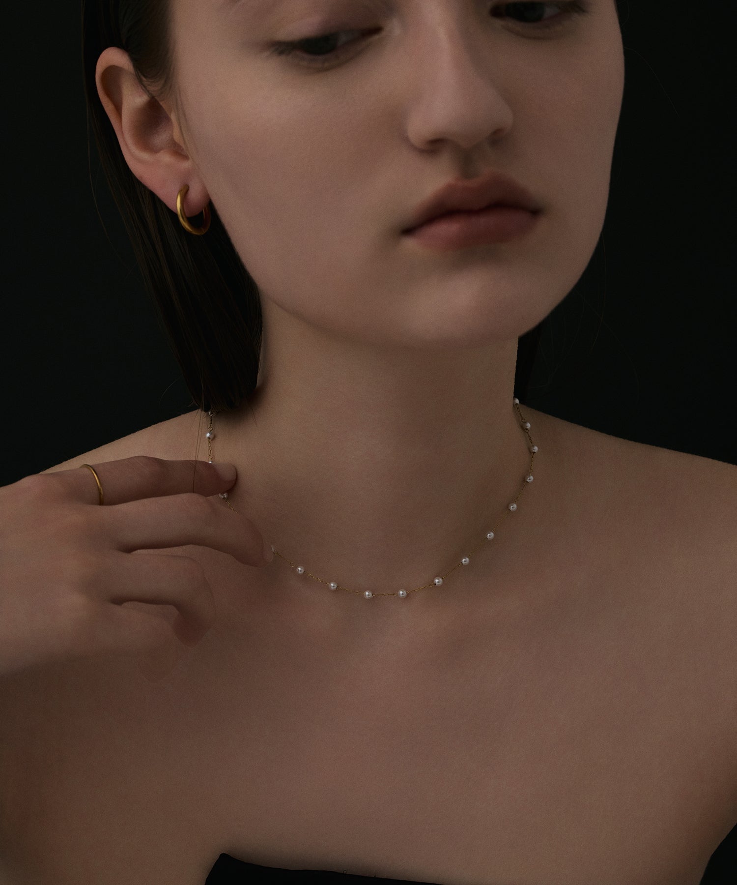 [黄金]单键环耳环（medium）