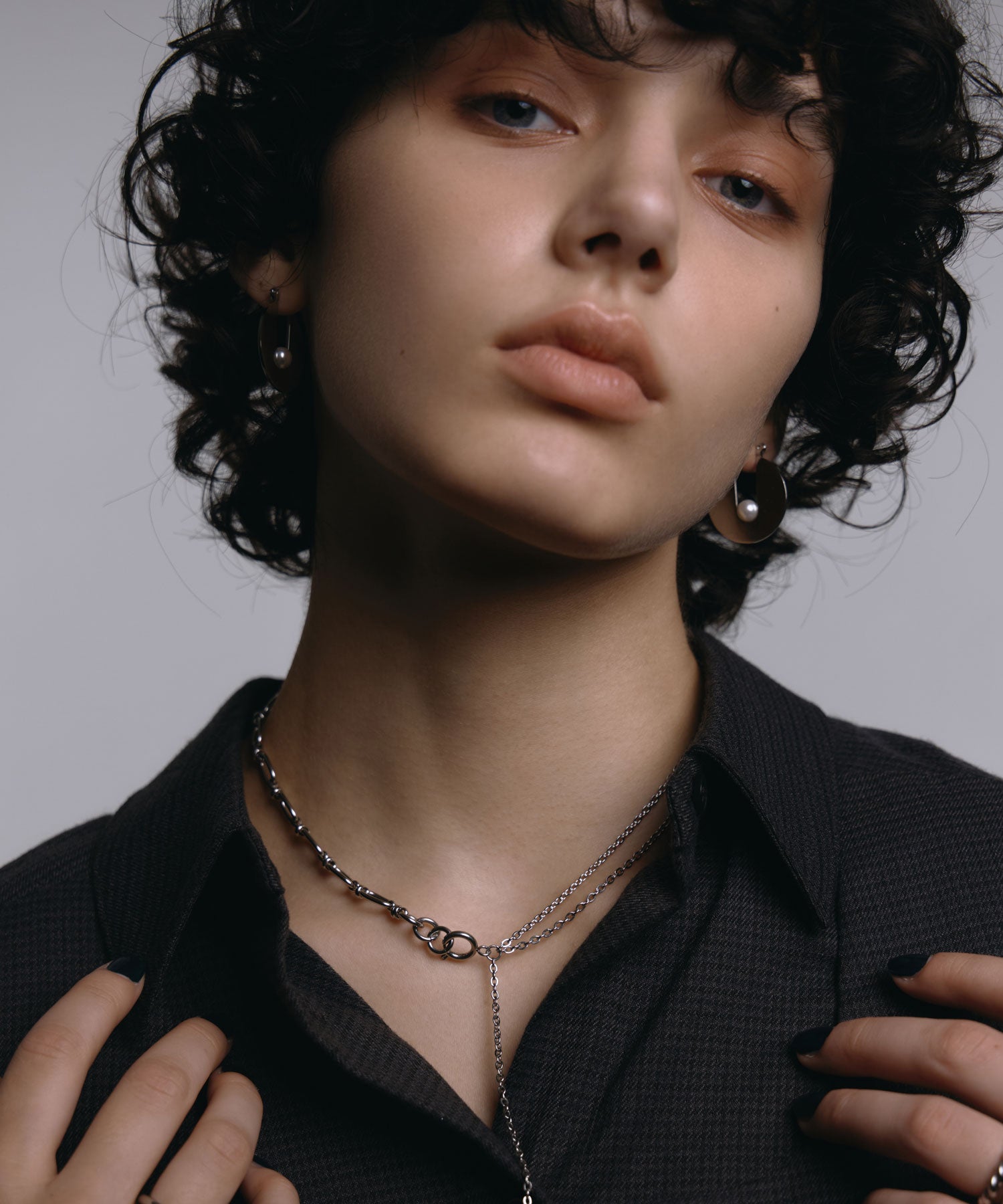 [シルバー]オービットフレームピアス