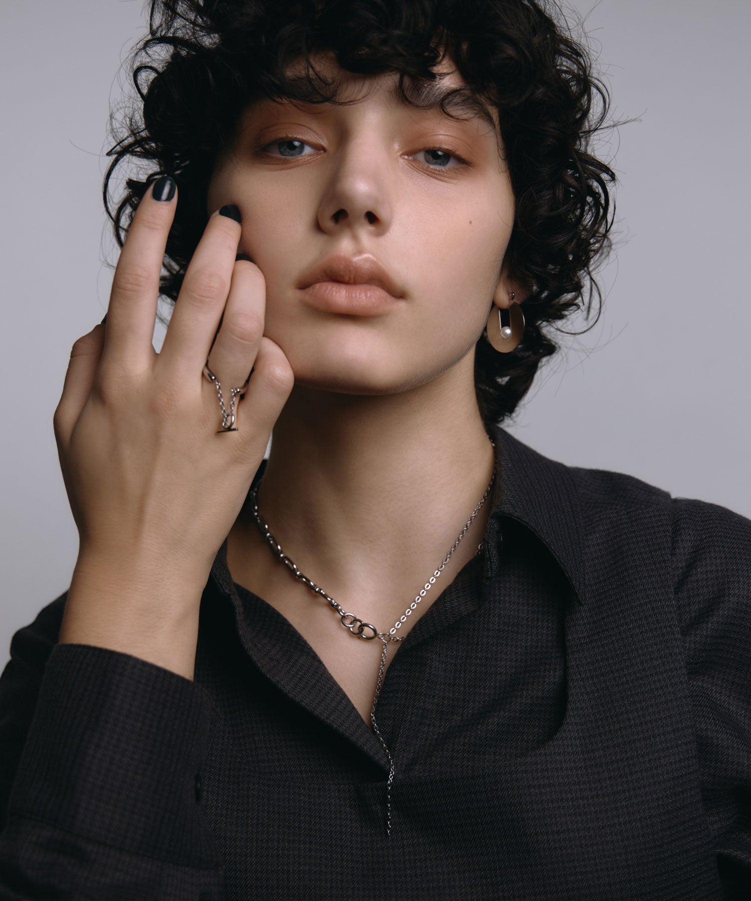 [シルバー]オービットフレームピアス