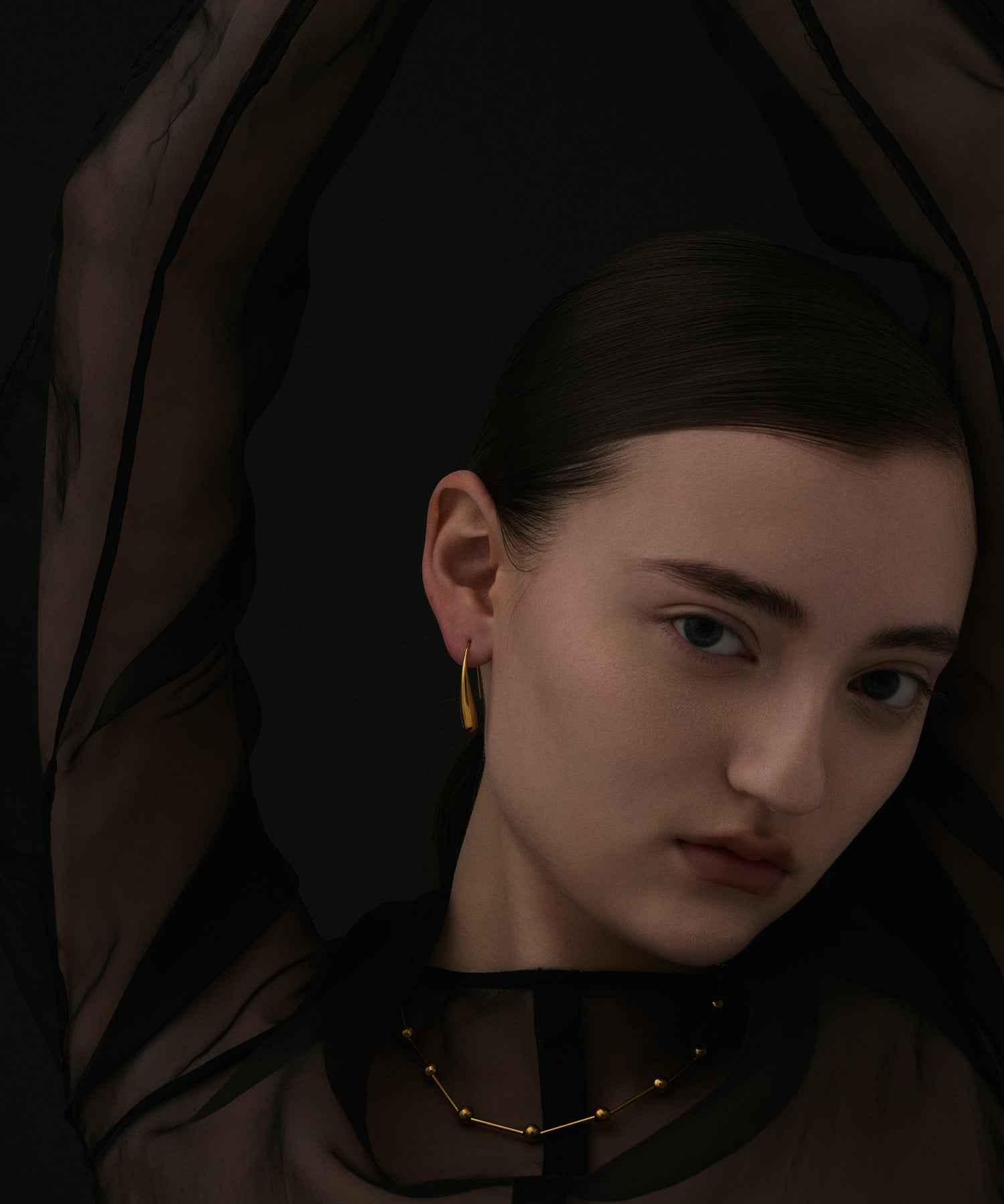 [ゴールド]パイプステーションネックレス