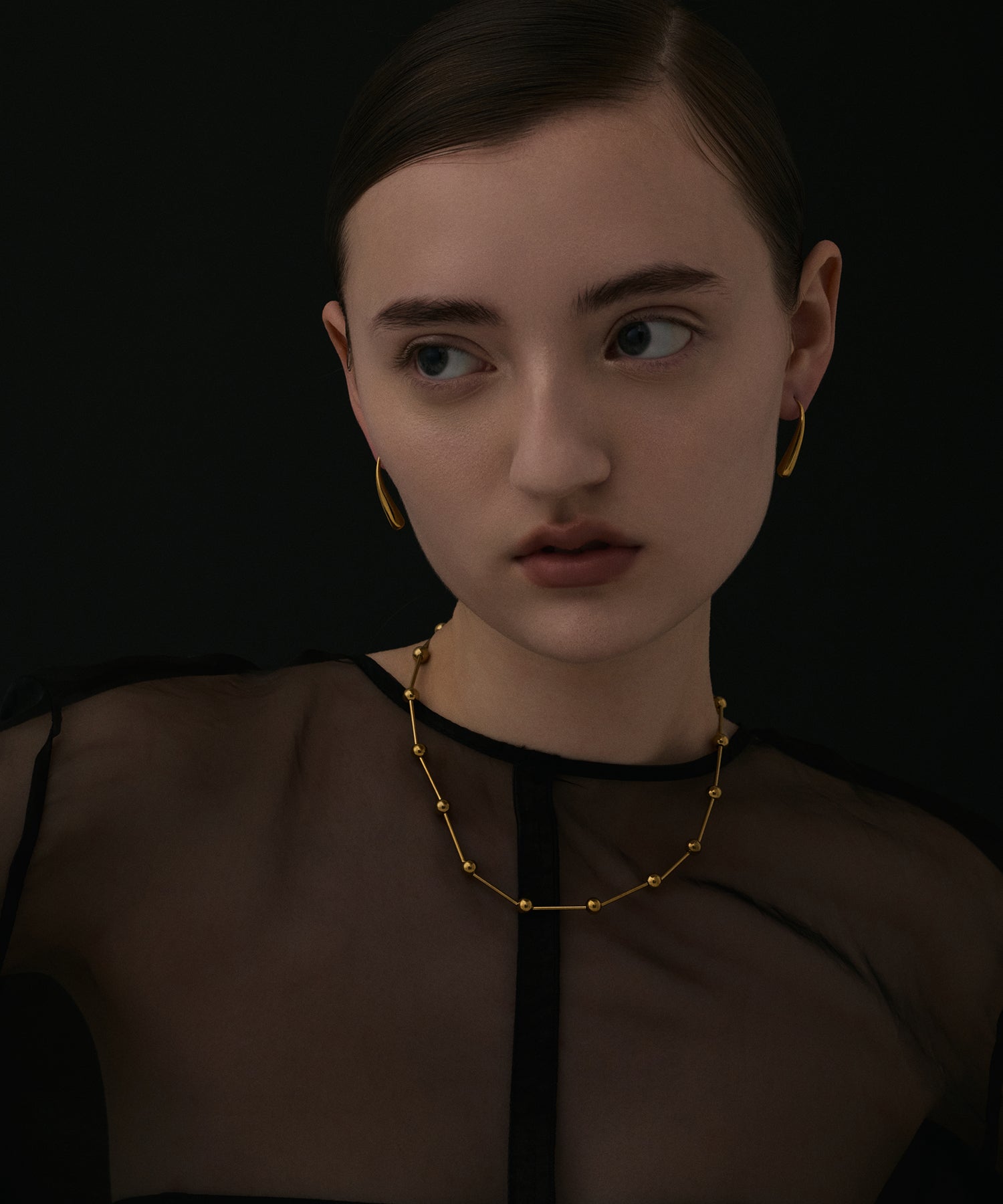 [ゴールド]パイプステーションネックレス