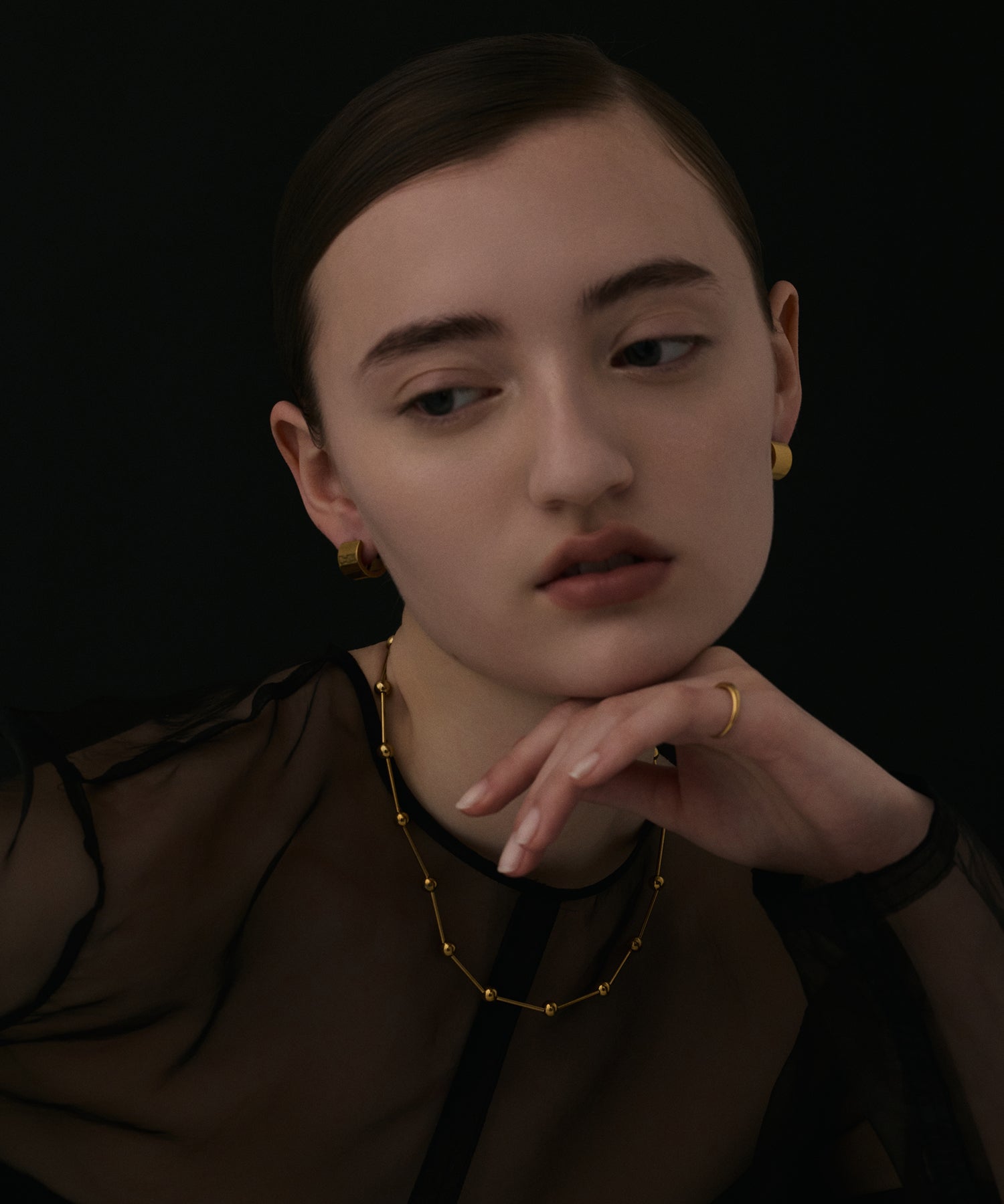 [ゴールド]パイプステーションネックレス