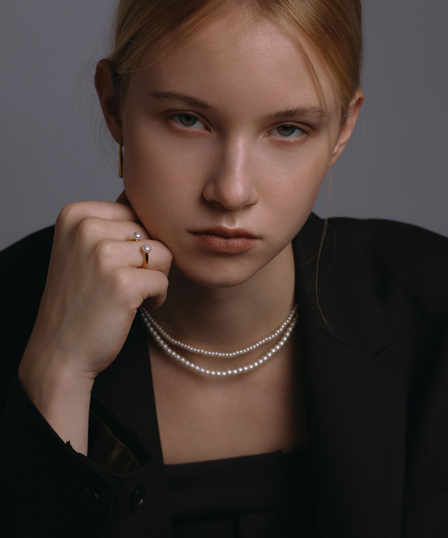 [ゴールド]ダブルパールリング