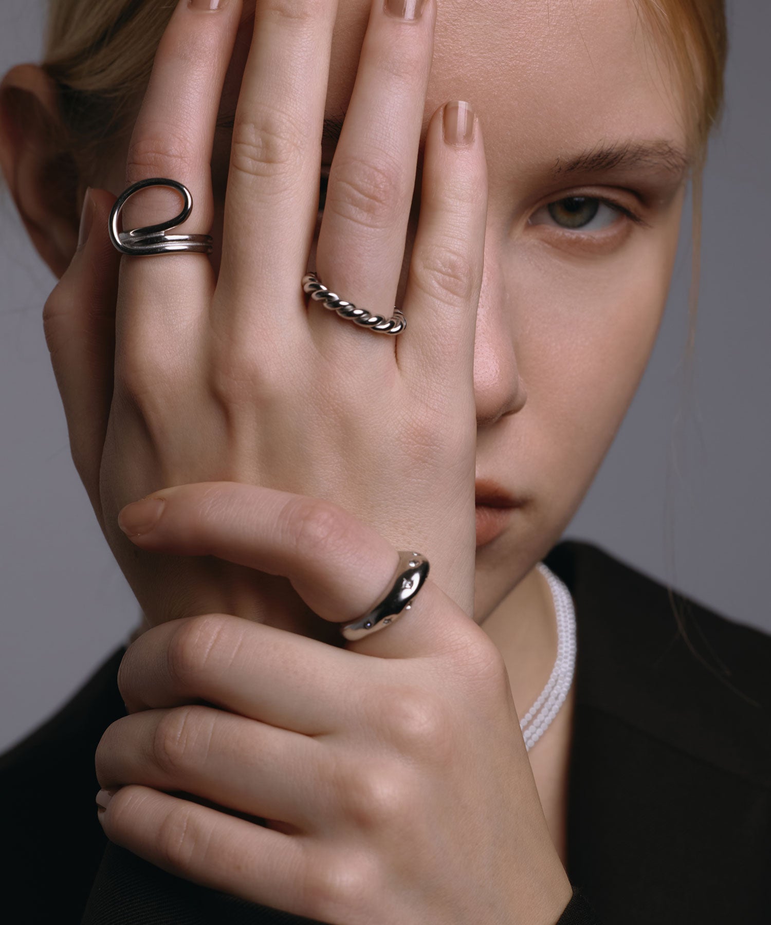 [シルバー]ツイストフープリング