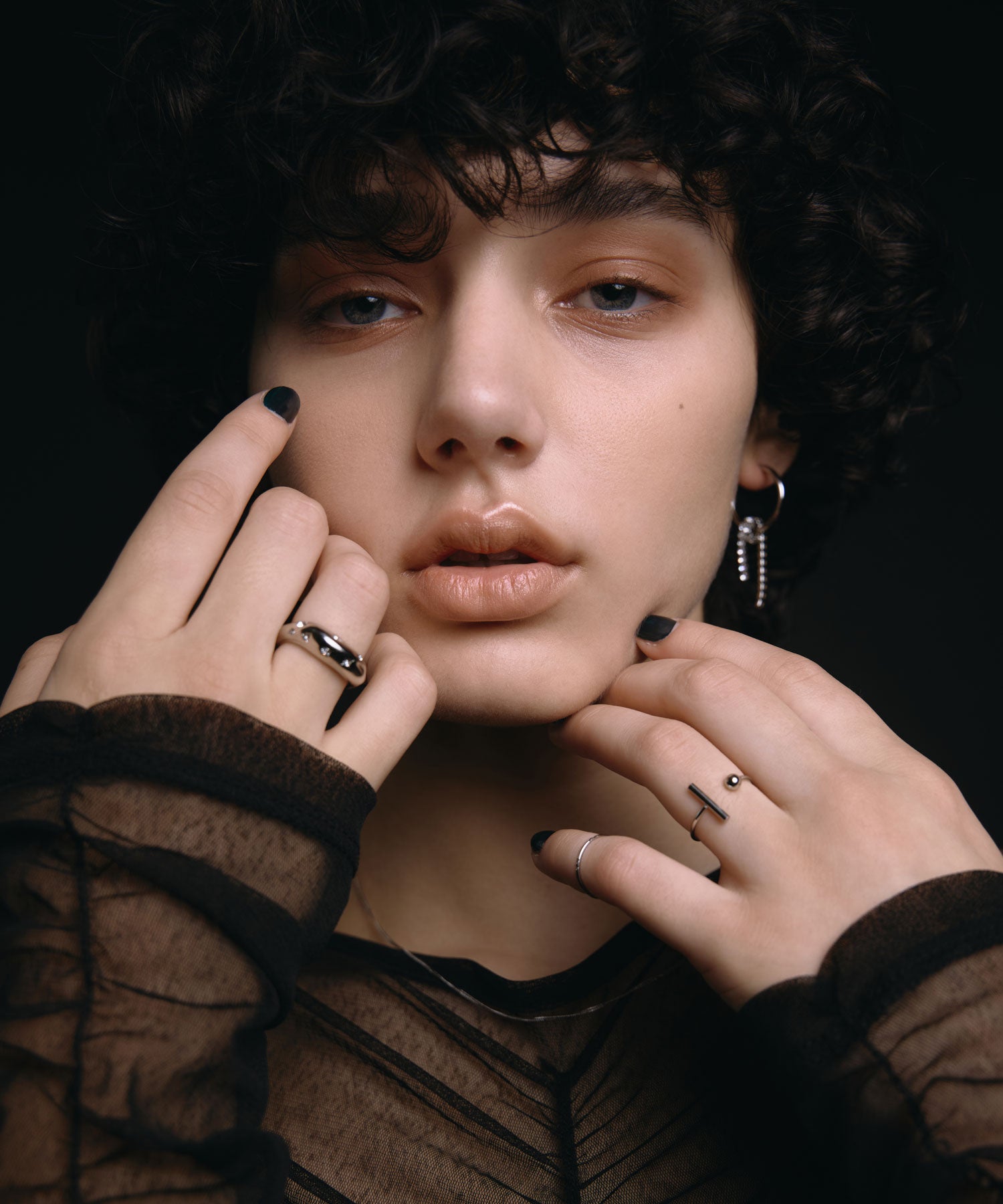 [シルバー]ボールオープンリング