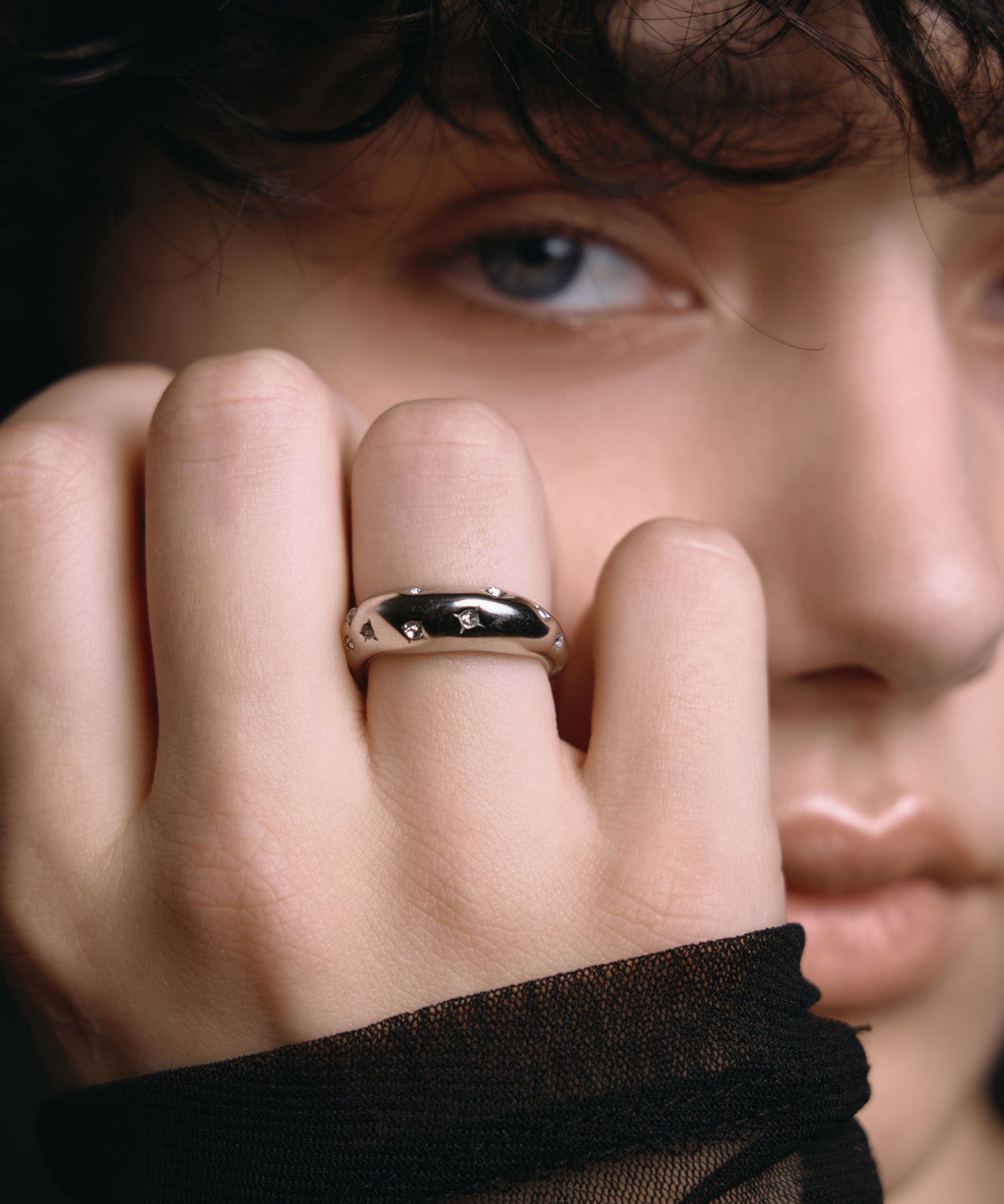 シルバー925 ブライダルセットリング 大粒ラウンドカットクリアストーン シルバー925 ブライダルセットリング 大粒ラウンドカットクリア