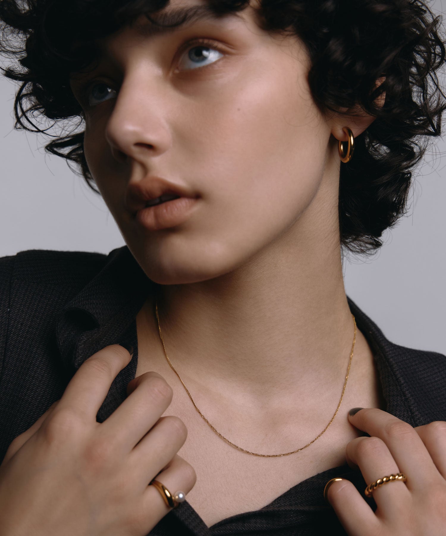 [ゴールド]シマーラインネックレス