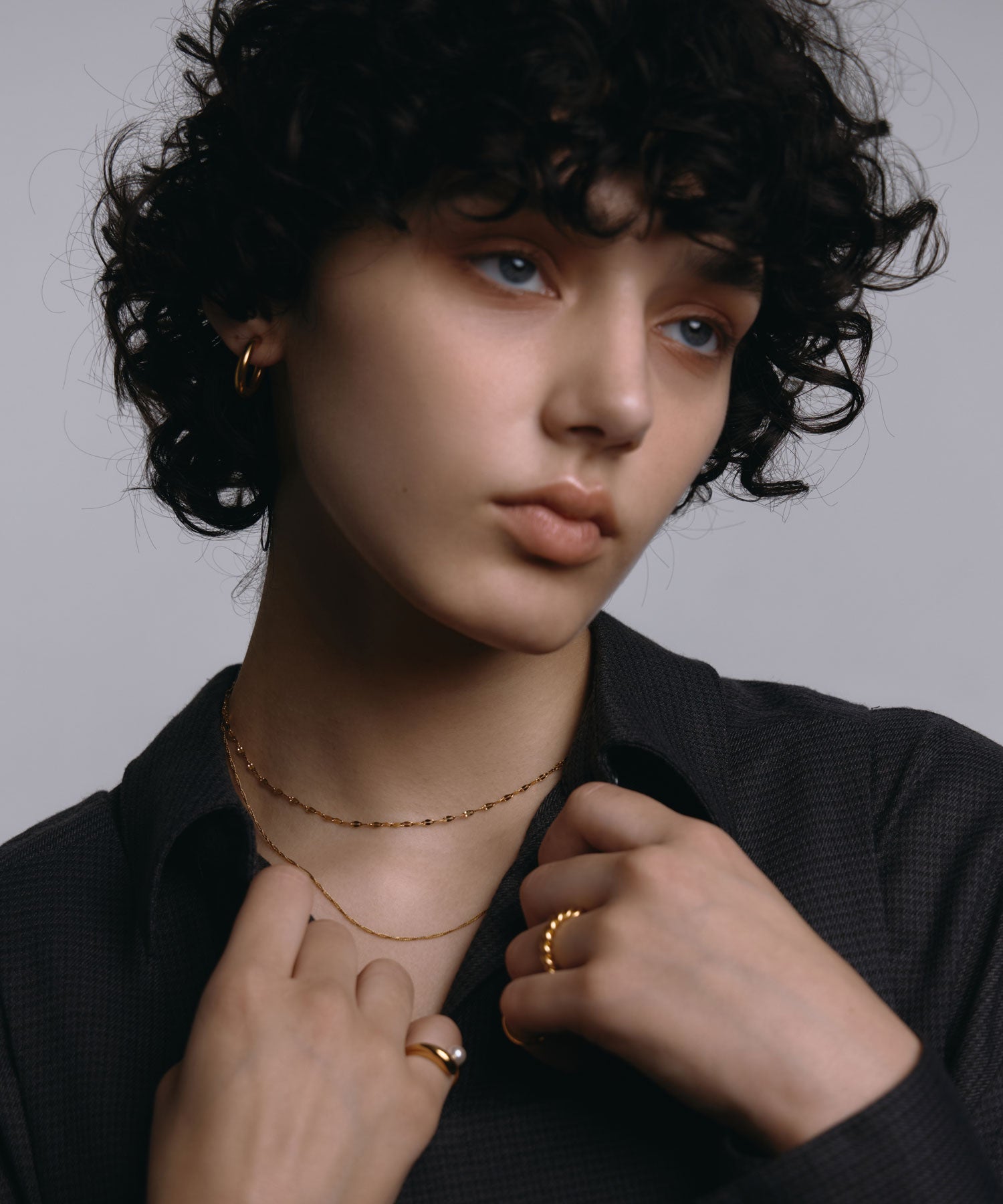 [ゴールド]シマーラインネックレス