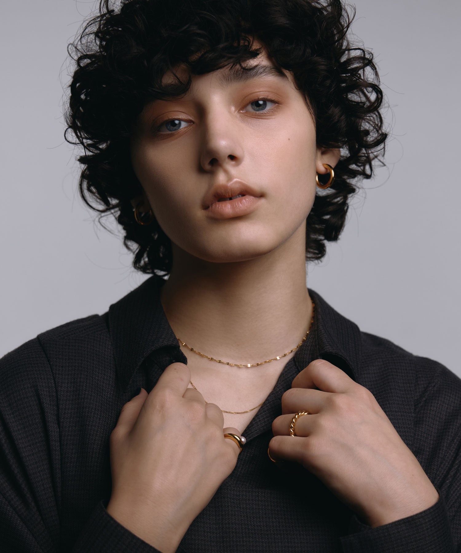 [ゴールド]シマーラインネックレス