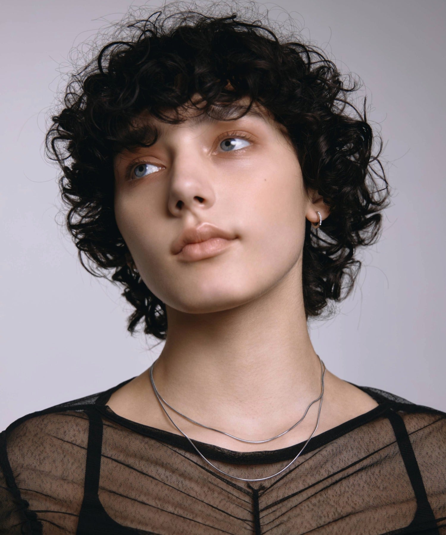 [Silver] 1mm snake chain necklace/39cm