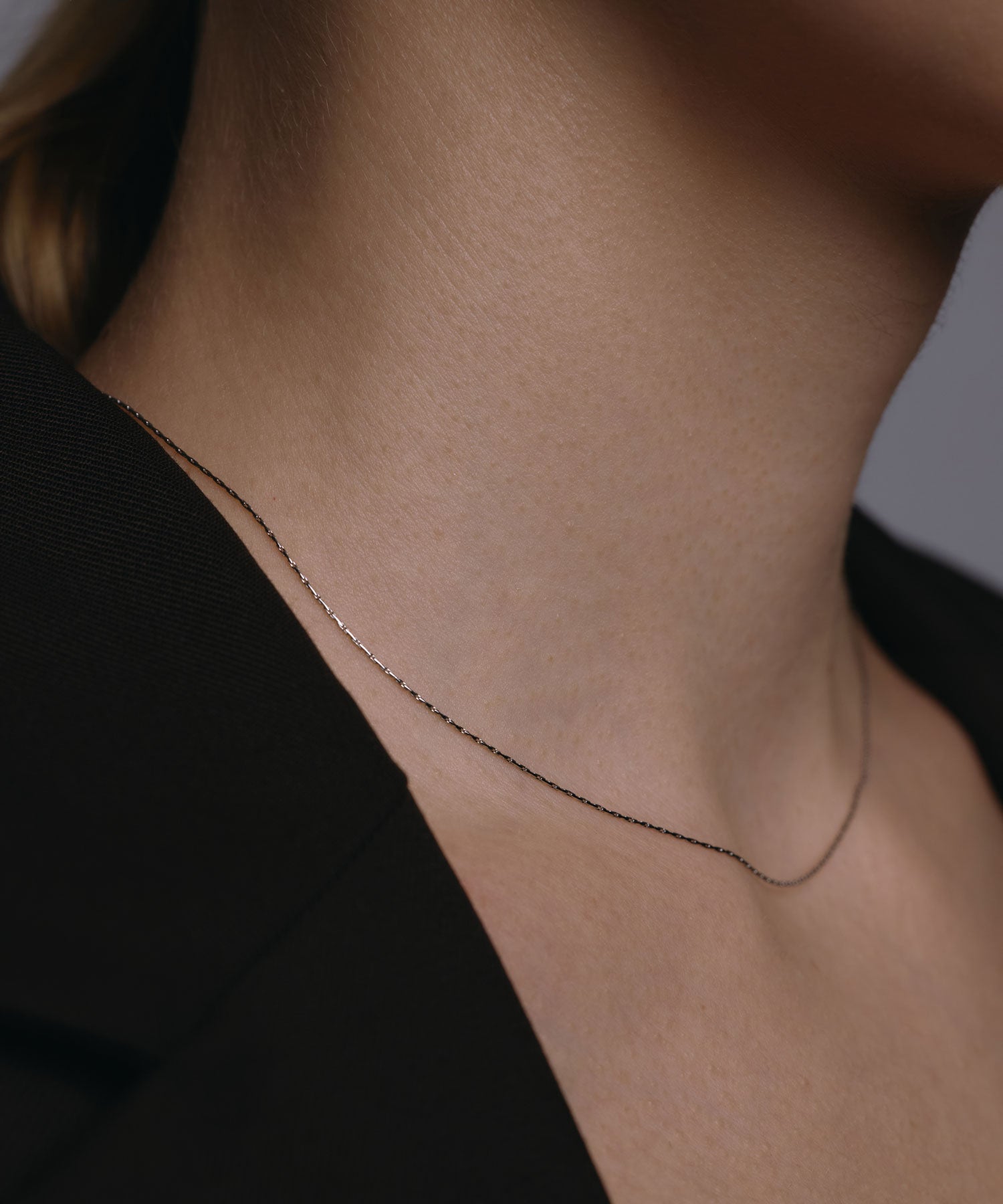 [Silver] 0.6mm Chain Necklace/39cm