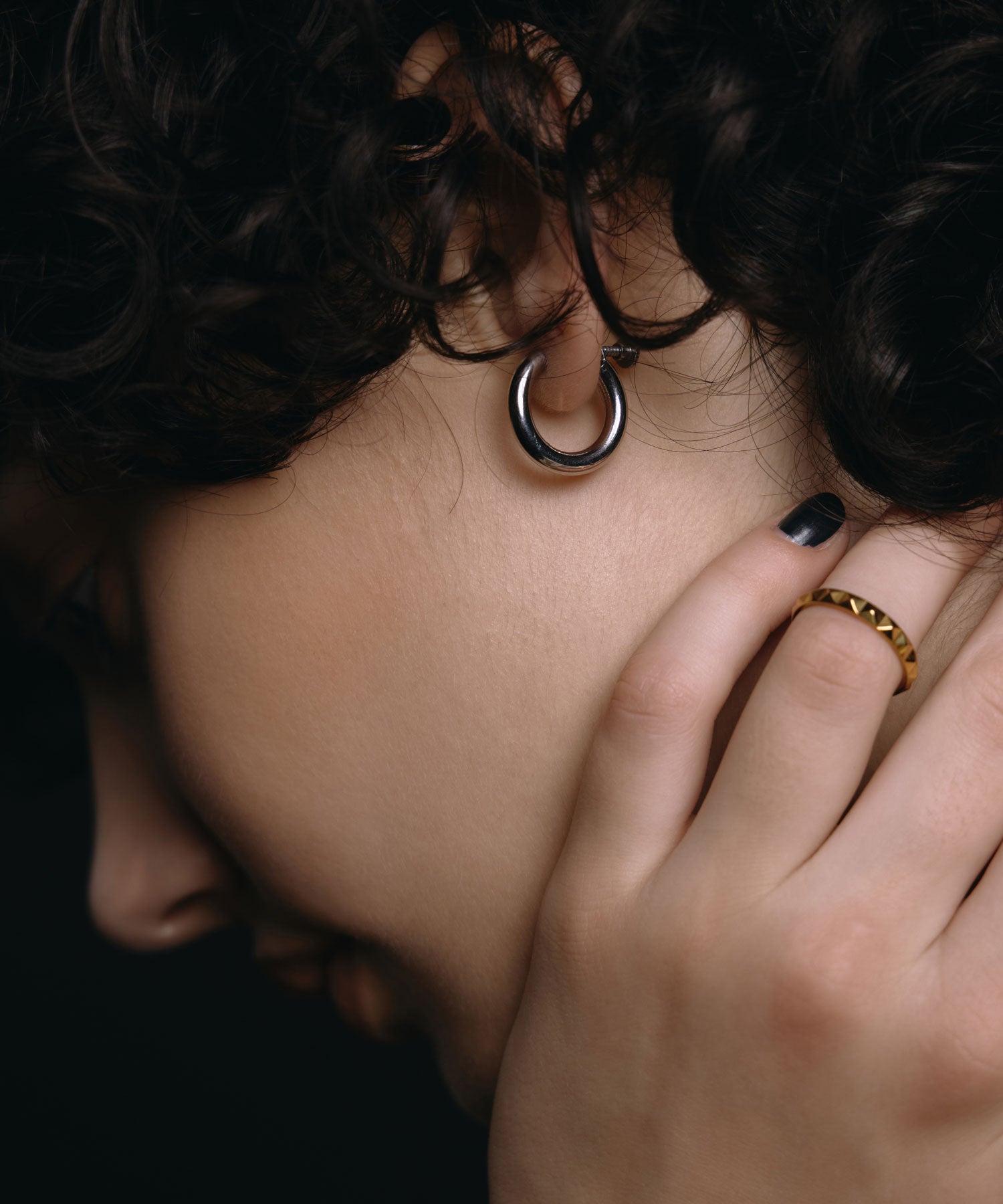 シルバー　シンプルフープイヤリング　金属アレルギー対応　サージカルステンレス　CENE　セネ