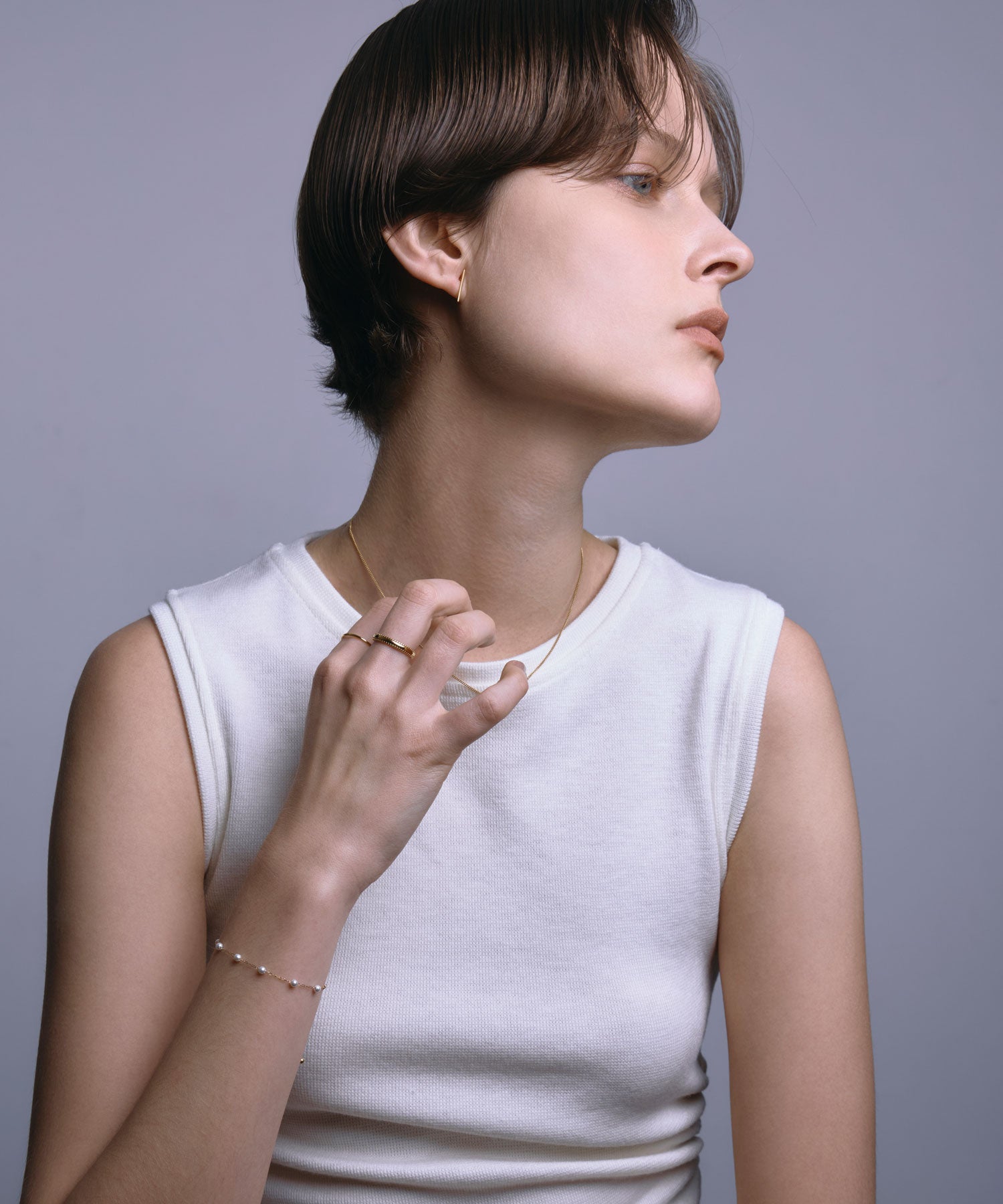 [Gold] Slim Line Earrings