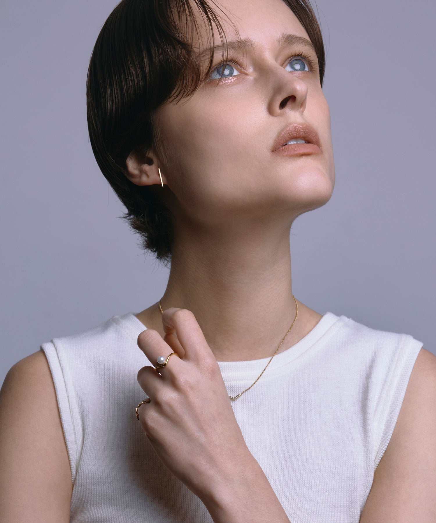 [Gold] Slim Line Earrings