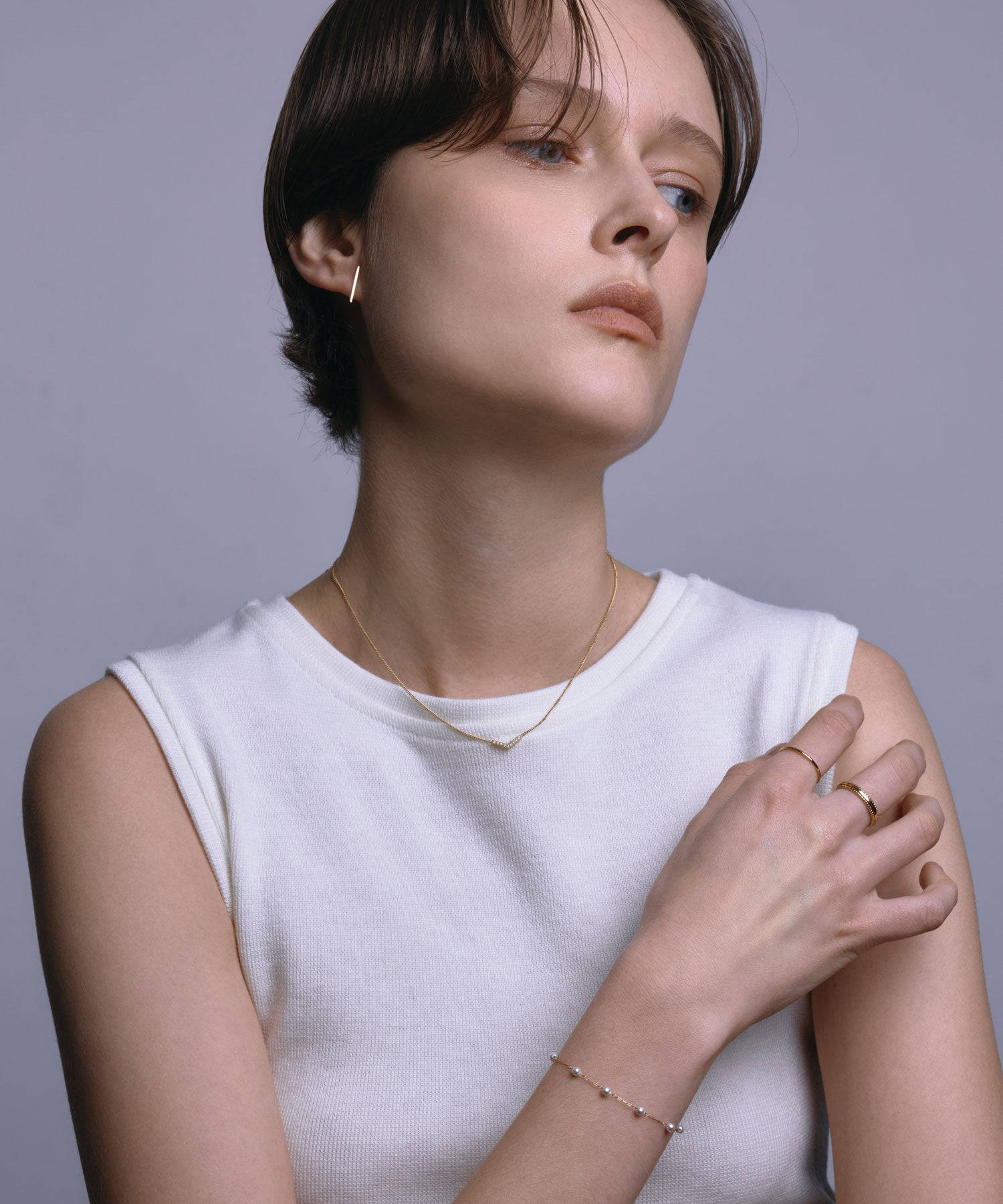 [Gold] Slim Line Earrings