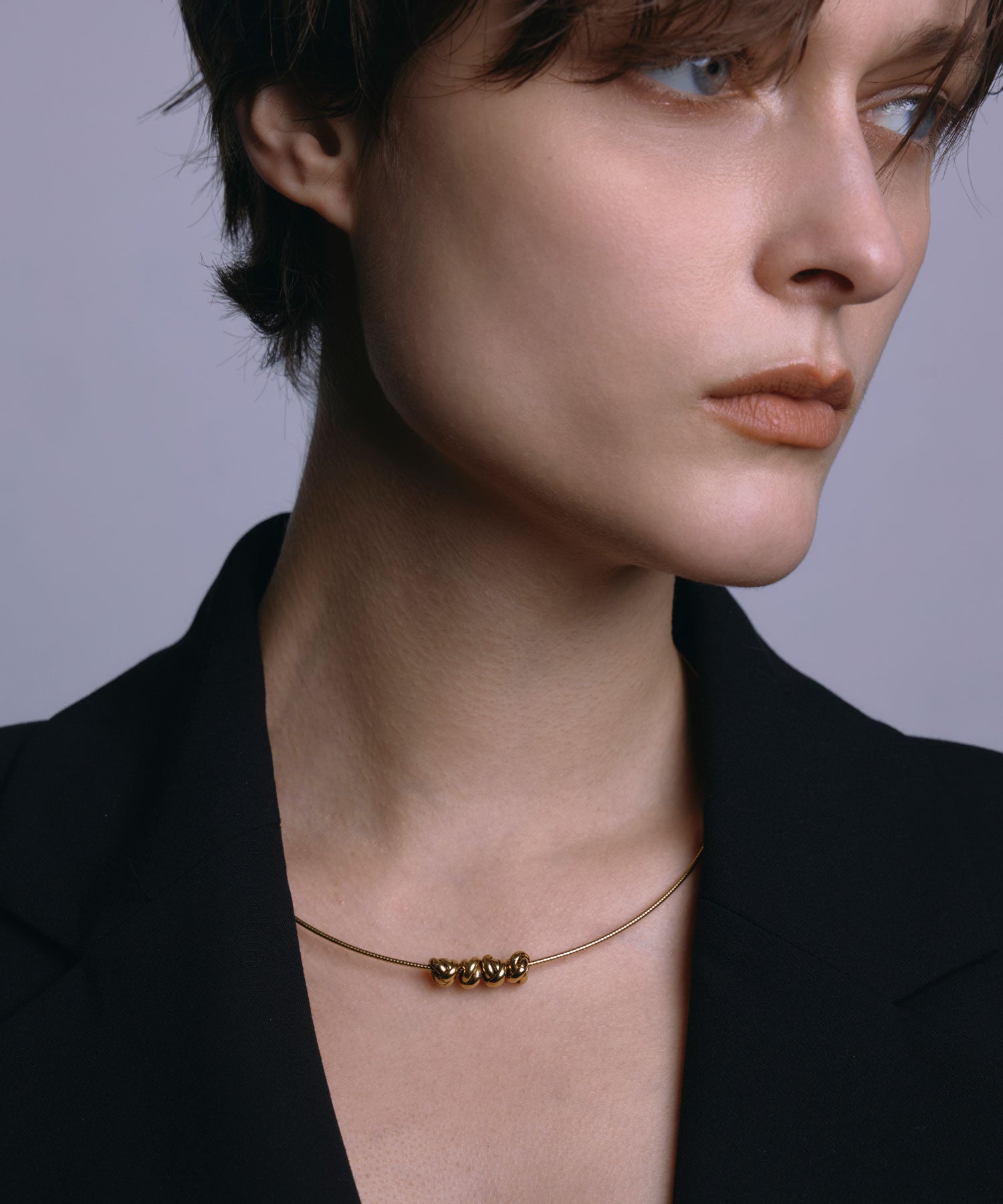 [展覽產品（預定四月底出貨）][金色] 螺旋歐米茄鏈項鍊